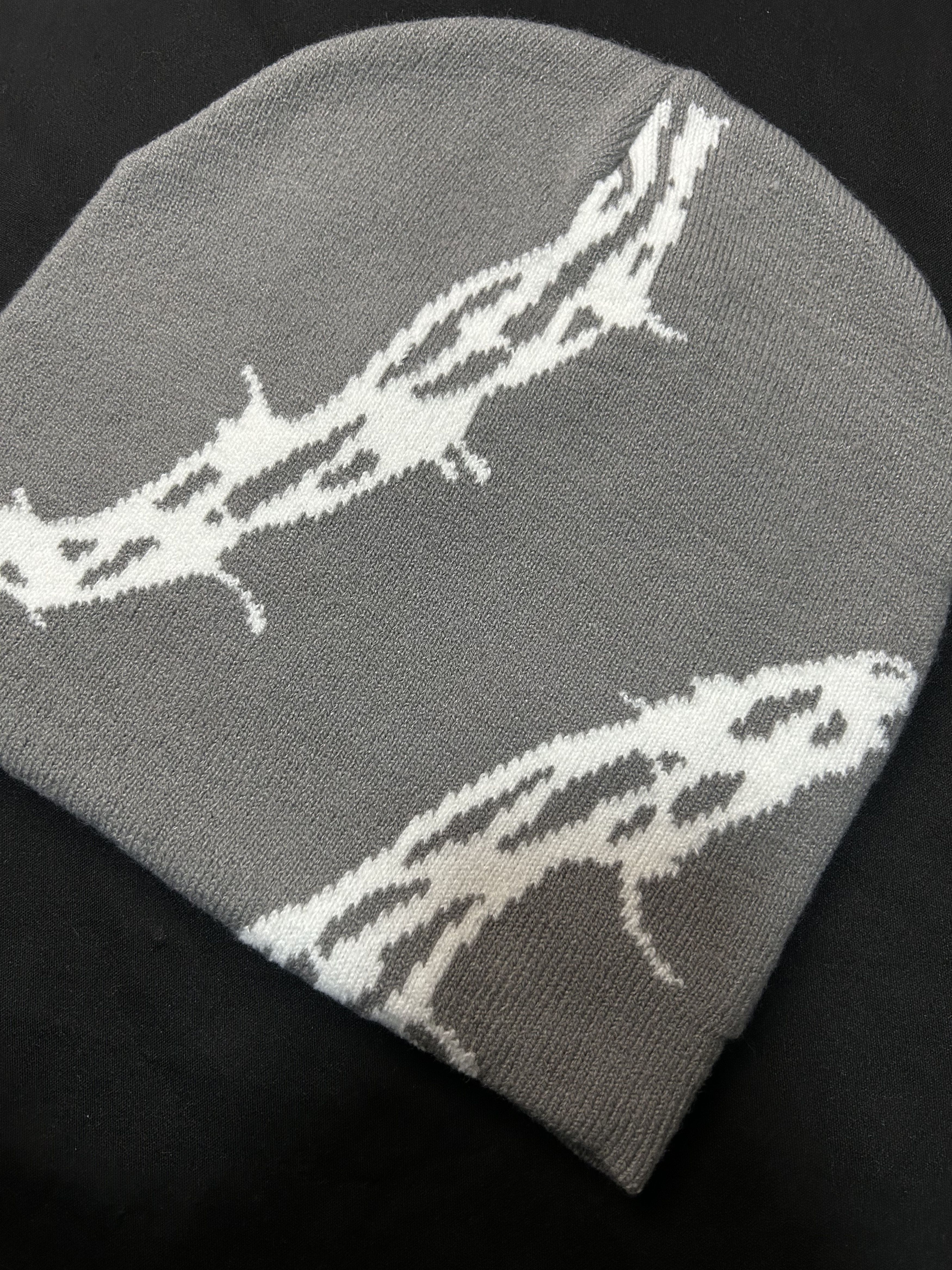 Japanese Brand Rare Barbed Wire Graphic Graphic No Cuff Knit Gray Beanie Size ONE SIZE - 3 Thumbnail
