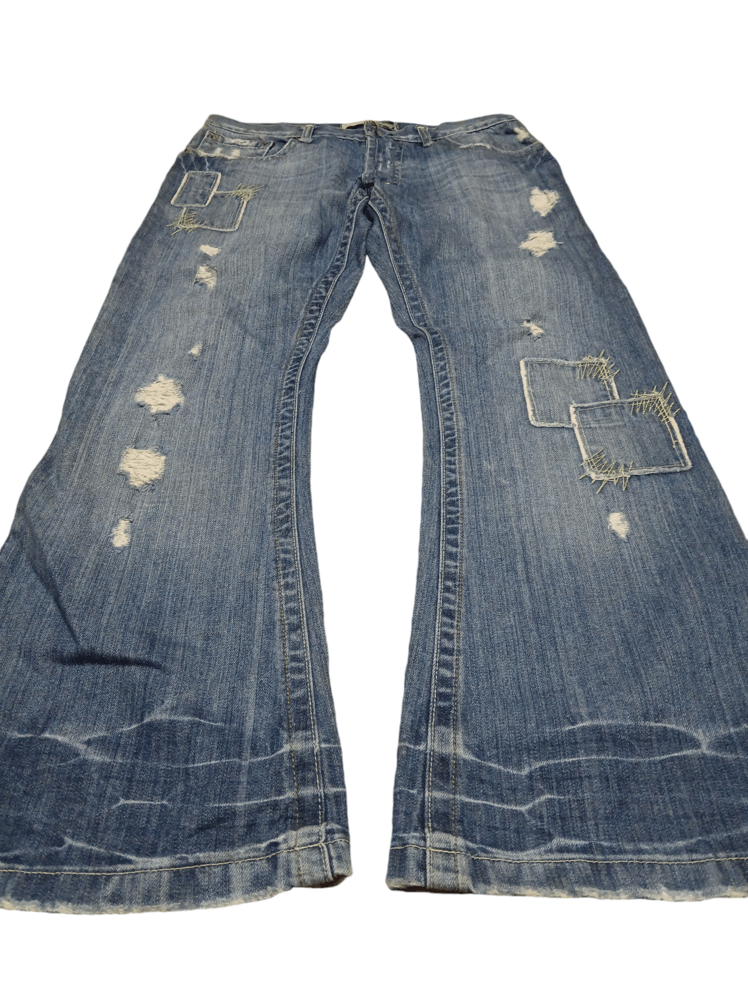 Japanese Brand distressed denim minder brand flared Size US 33 - 3 Thumbnail