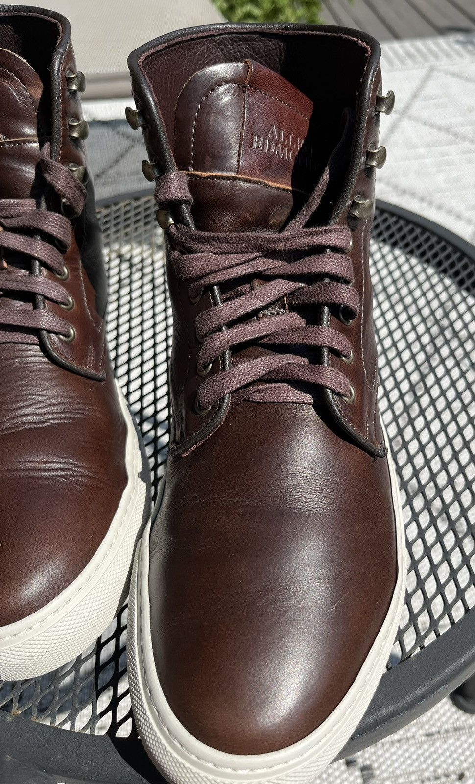 Allen Edmonds Higgins Mill brown chromexcel hi top sneakers Size US 8 / EU 41 - 4 Thumbnail