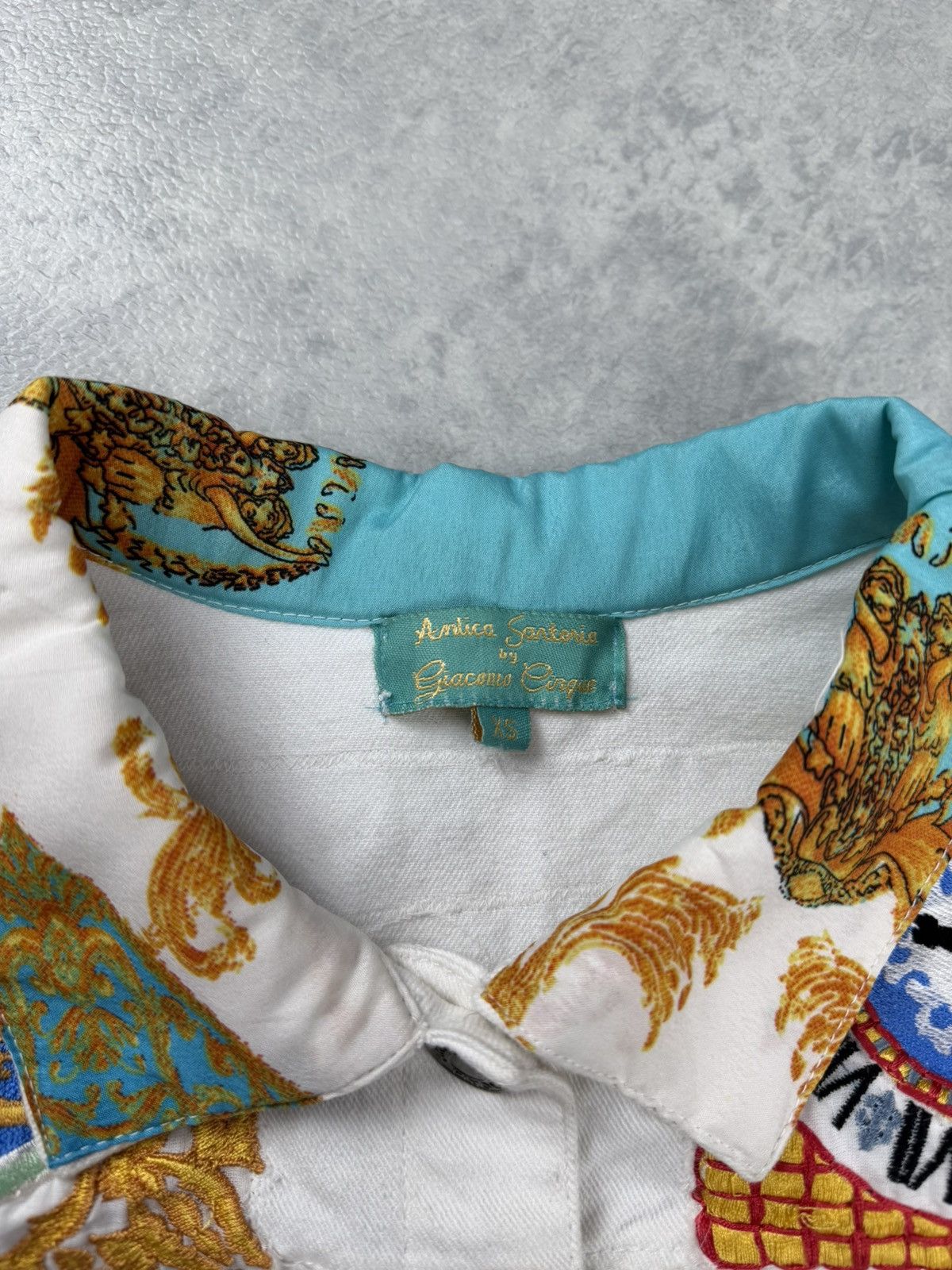 Other Antica Sartoria Capri White Denim Jacket Size XS Size XS / US 0-2 / IT 36-38 - 5 Thumbnail