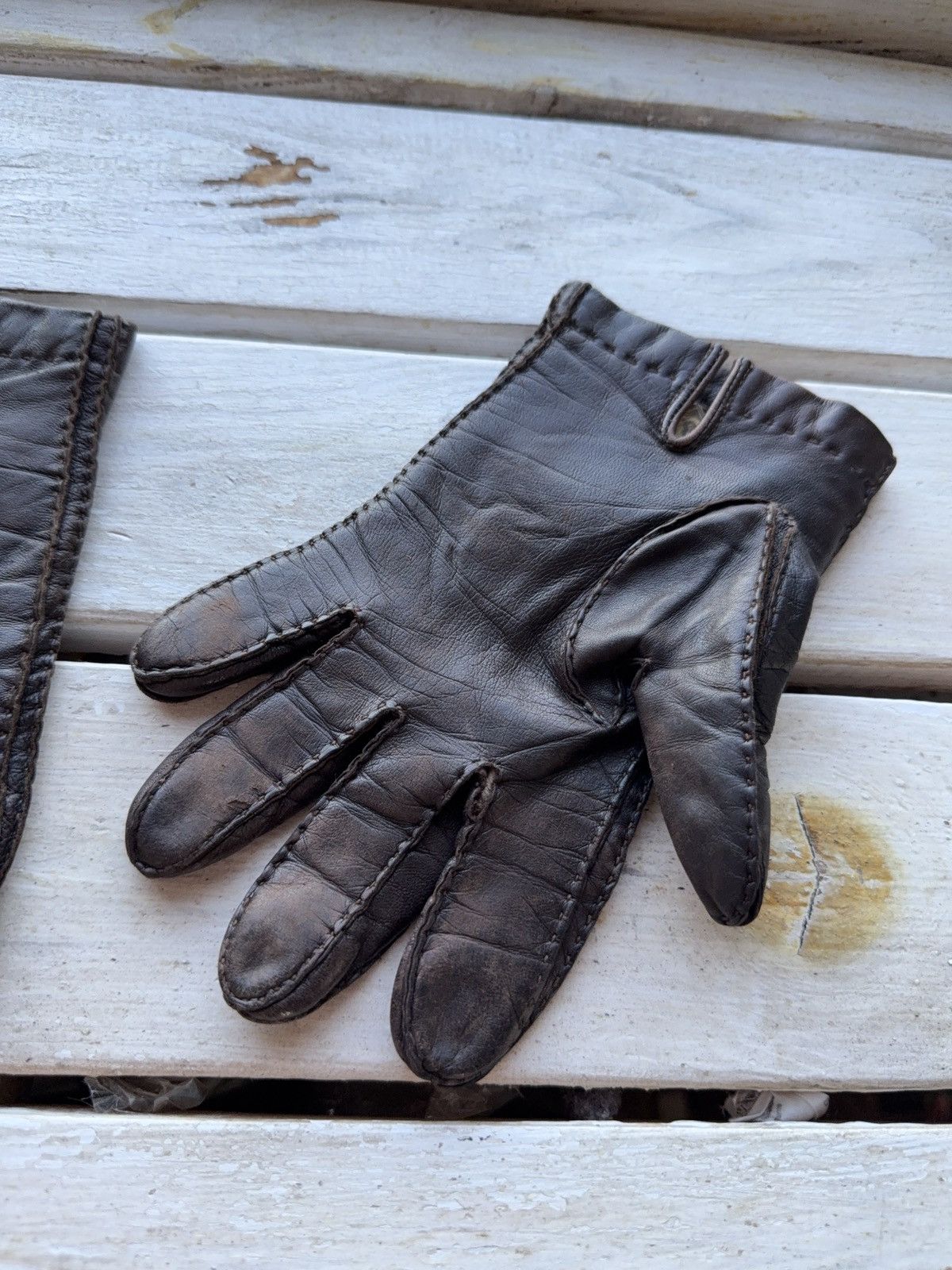 Leather Vintage 90s Avant Garde Moto Biker Real leather Y2K Punk Size ONE SIZE - 4 Thumbnail