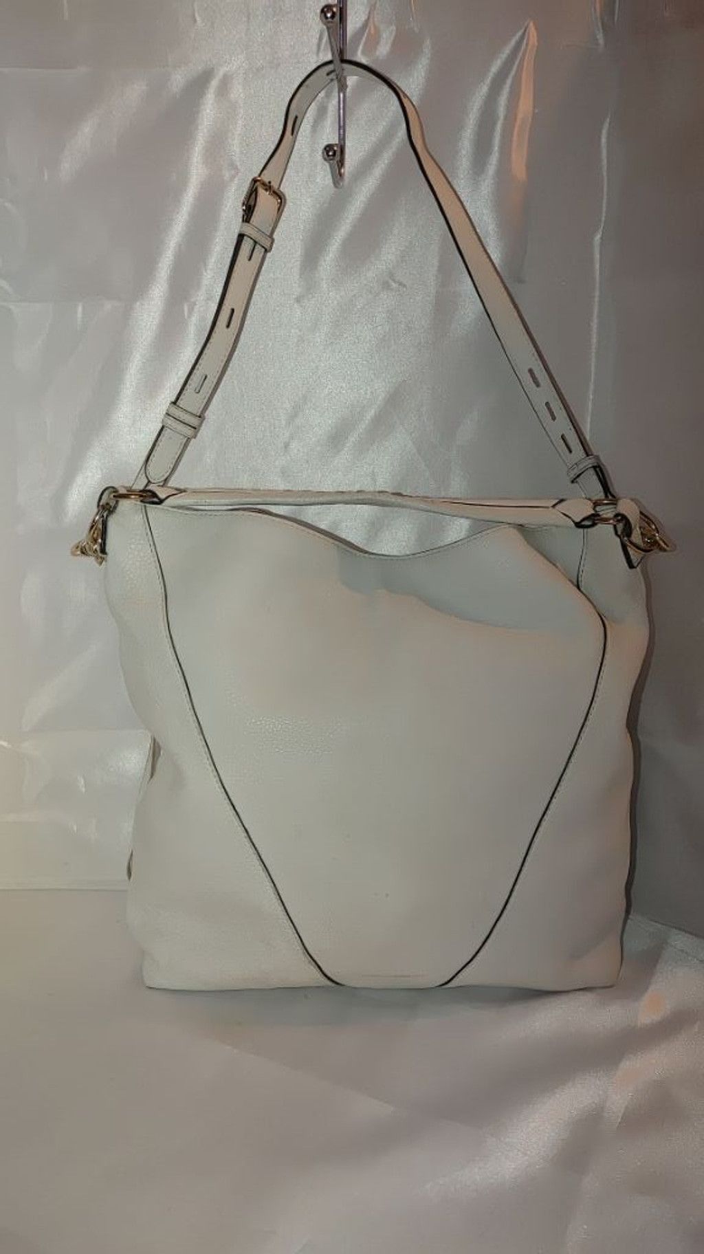 Rebecca Minkoff Rebecca Minkoff Moto Double Zip White Leather Hobo Bag Size ONE SIZE - 5 Thumbnail