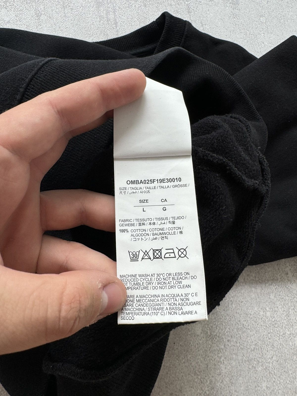 Designer × Off-White Off-White Black Sweatshirt Acrylic Arrow Big Logo Size US L / EU 52-54 / 3 - 14 Thumbnail
