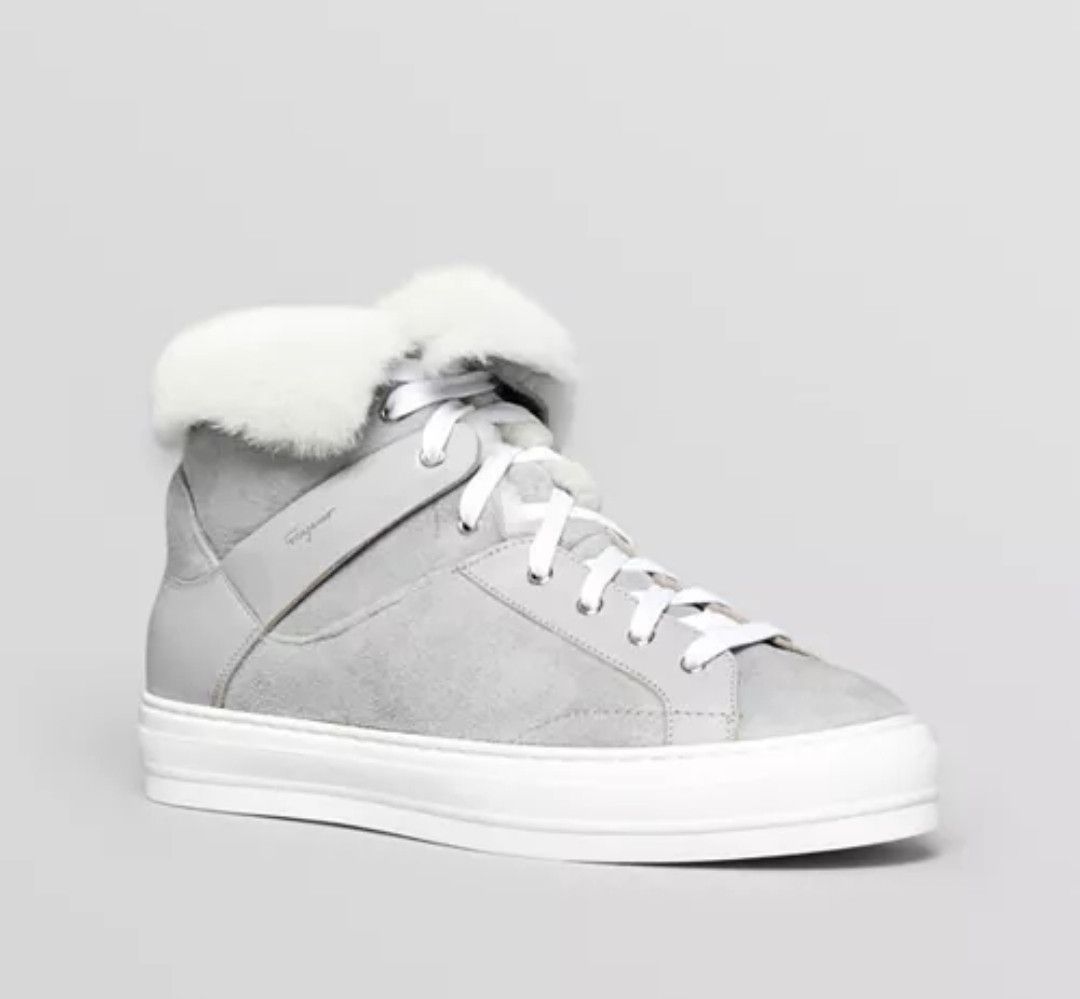 Salvatore Ferragamo Nisia shearling suede hi-tops Size US 9 / IT 39 - 1 Thumbnail