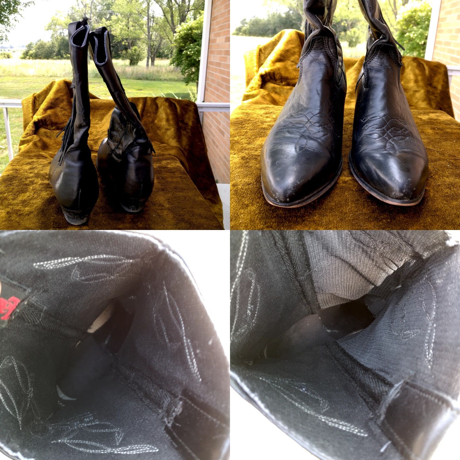 Vintage VINTAGE Laredo Western Boots Women 8.5 M Black Leather Fringe Tassel Ankle Cowgirl Ranch Boot Size US 9 / IT 39 - 11 Thumbnail