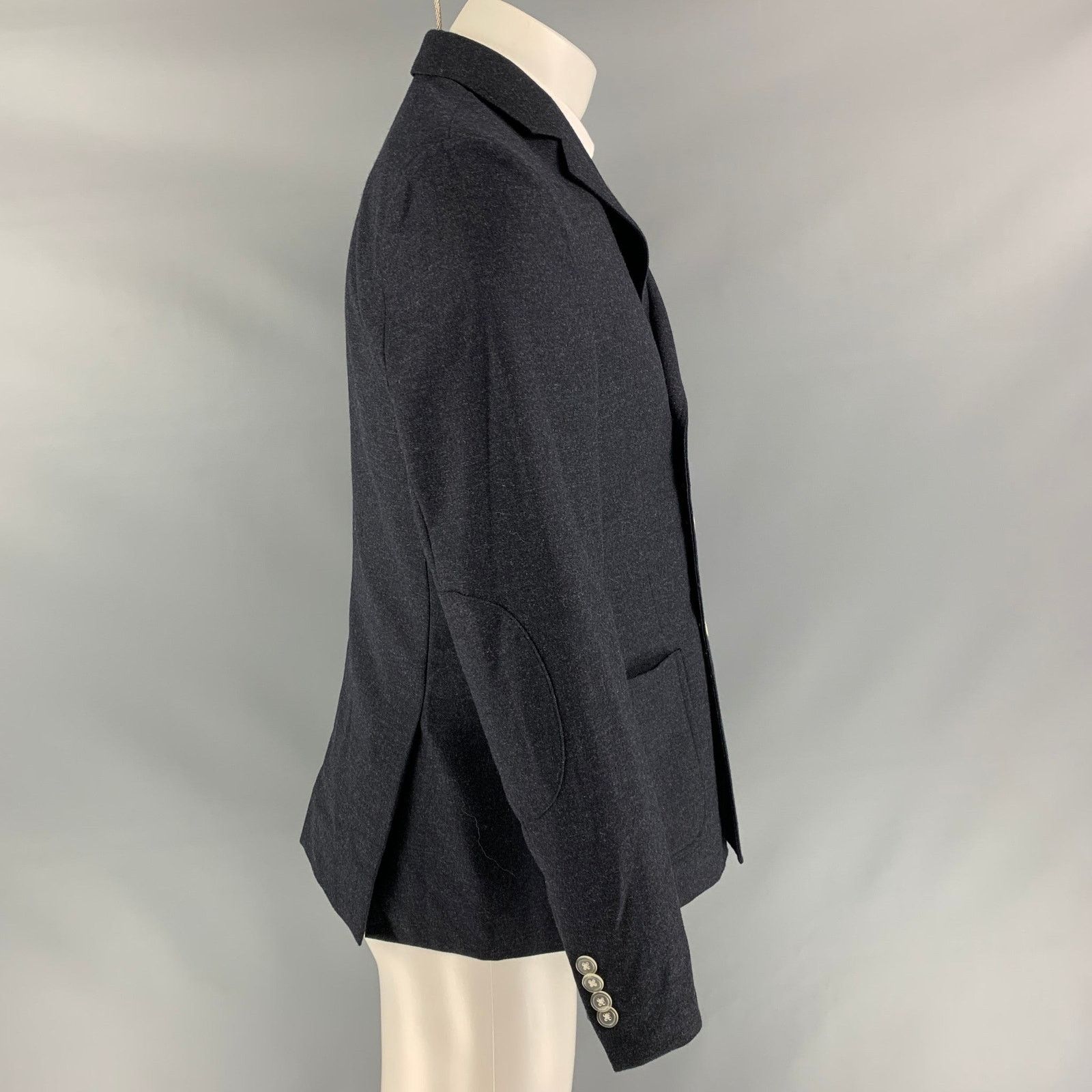 Band Of Outsiders Size 40 Grey Charcoal Wool Double Breasted Sport Coat Size 40R - 2 Thumbnail