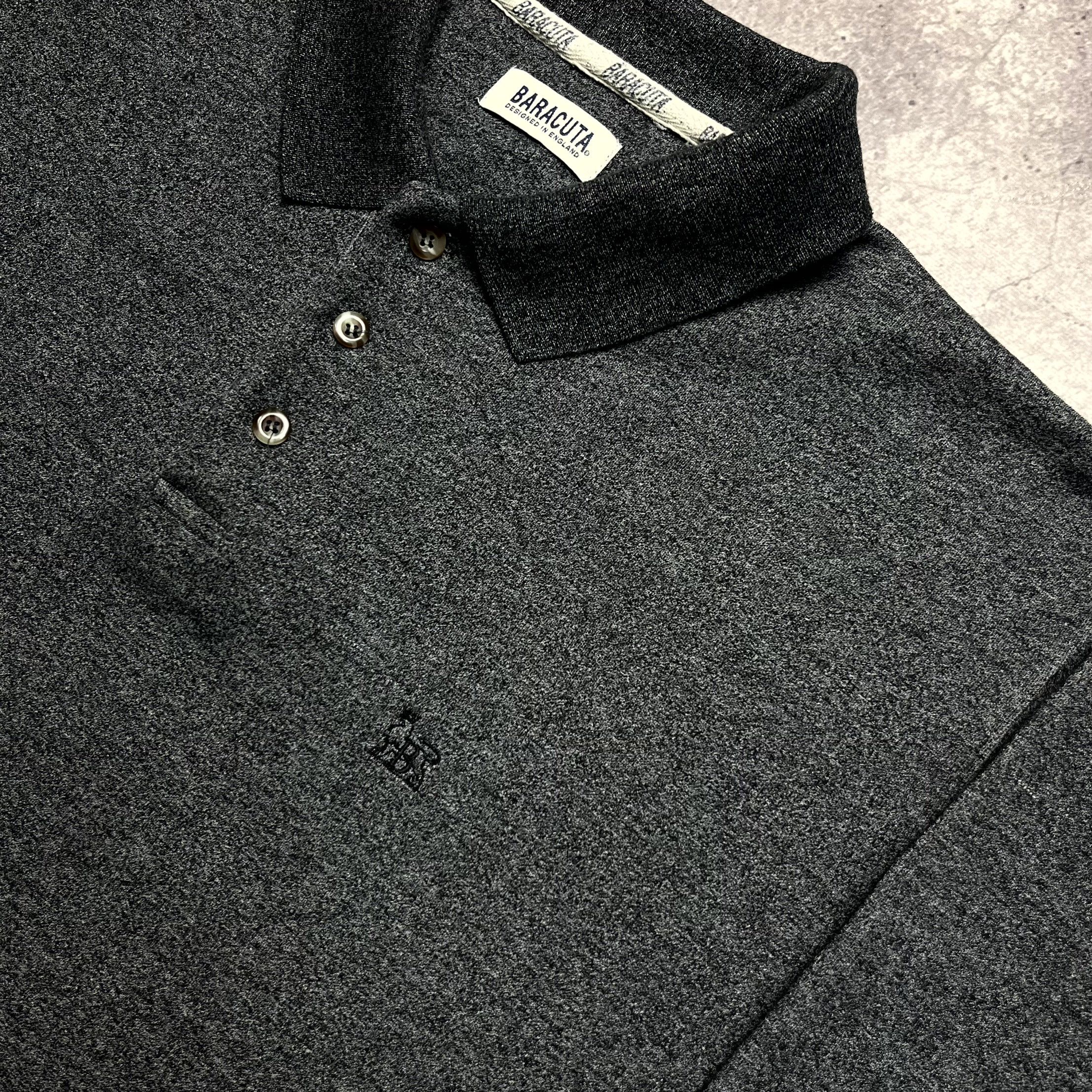 Baracuta Baracuta Men's Polo Long Sleeve Shirt Gray Sweatshirt Size L Size US L / EU 52-54 / 3 - 4 Thumbnail