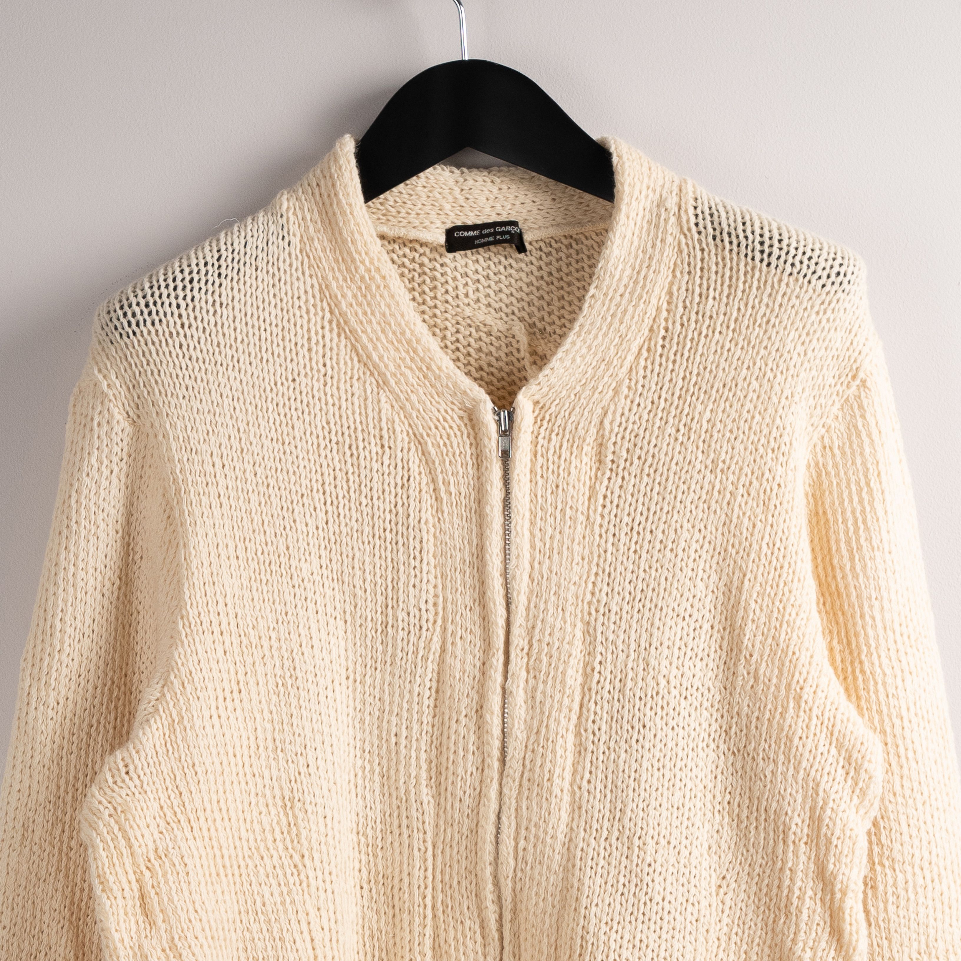 Comme des Garcons Homme Plus Comme Des Garcons Homme Plus 1998 Zip Up Cardigan Cream Size US S / EU 44-46 / 1 - 3 Thumbnail