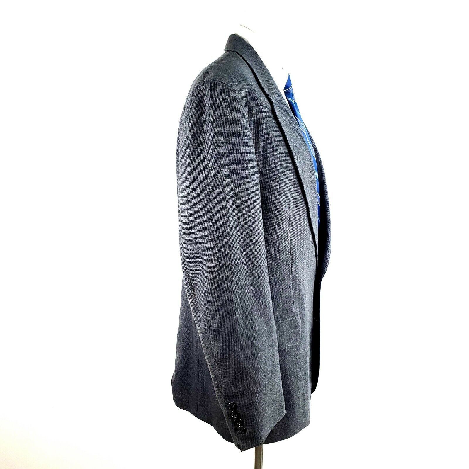 Oscar De La Renta Oscar de la Renta 42R 2 Button Nailshead Wool Gray Blazer Sp Size 42R - 7 Thumbnail