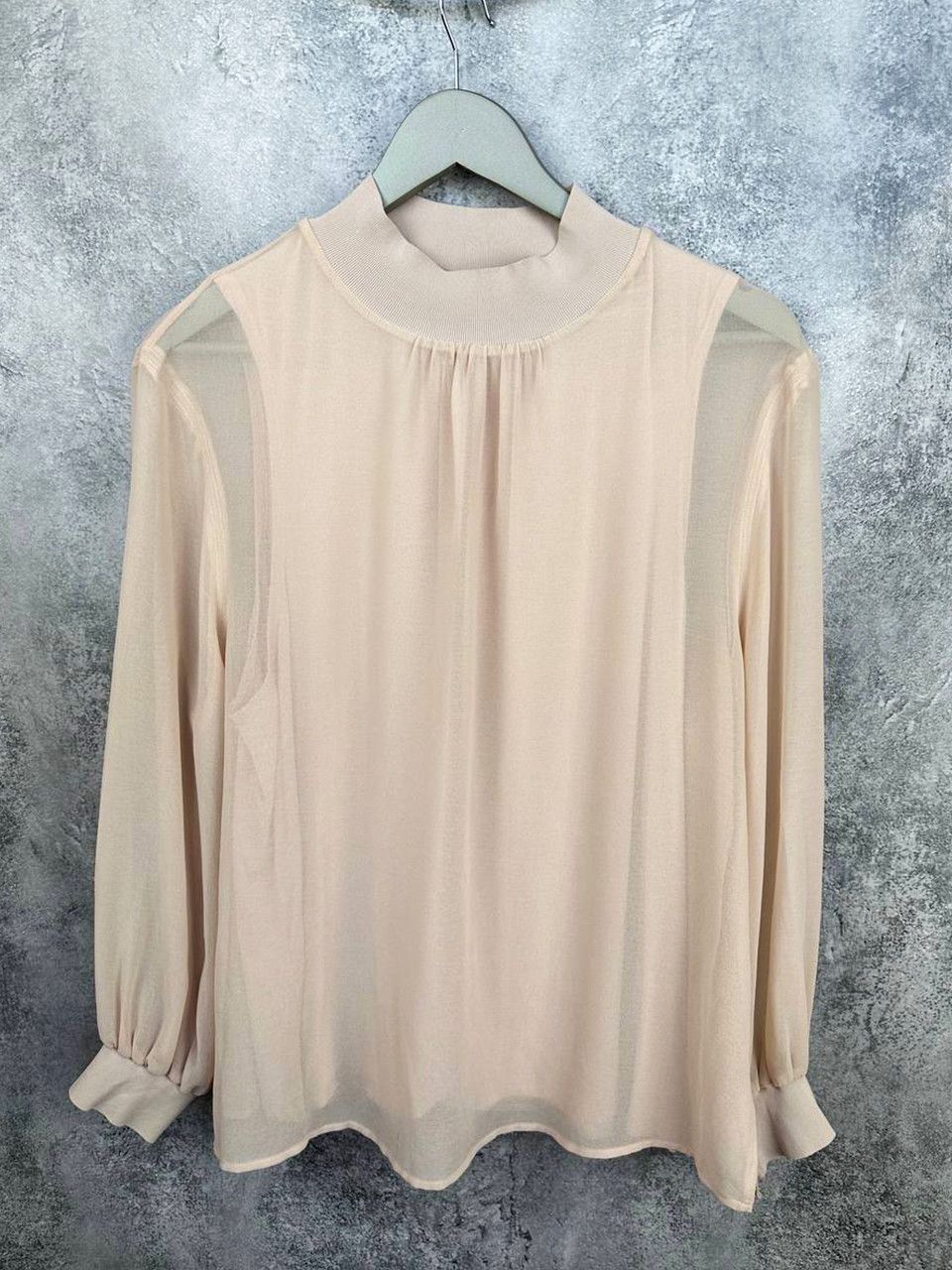 Reiss REISS Sandrine Semi-Sheer Loose Top Blouse Long Sleeve Size L / US 10 / IT 46 - 2 Thumbnail