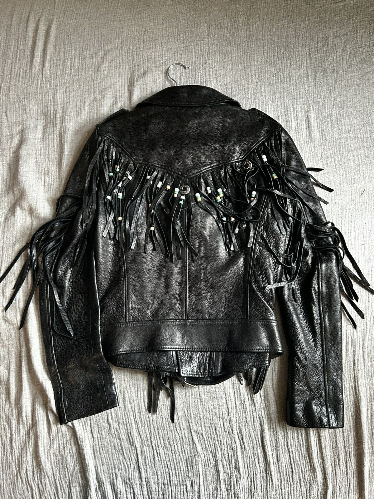 Gucci Gucci 2017 deer hide biker leather jacket with fringle Size S / US 4 / IT 40 - 2 Thumbnail
