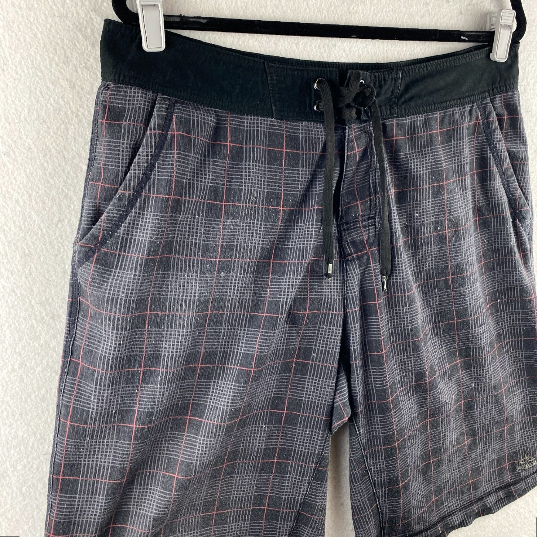Prana Prana Boardshorts Mens 36 Black Plaid Drawstring Pockets Surf Beach Board Shorts Size US 36 / EU 52 - 3 Thumbnail