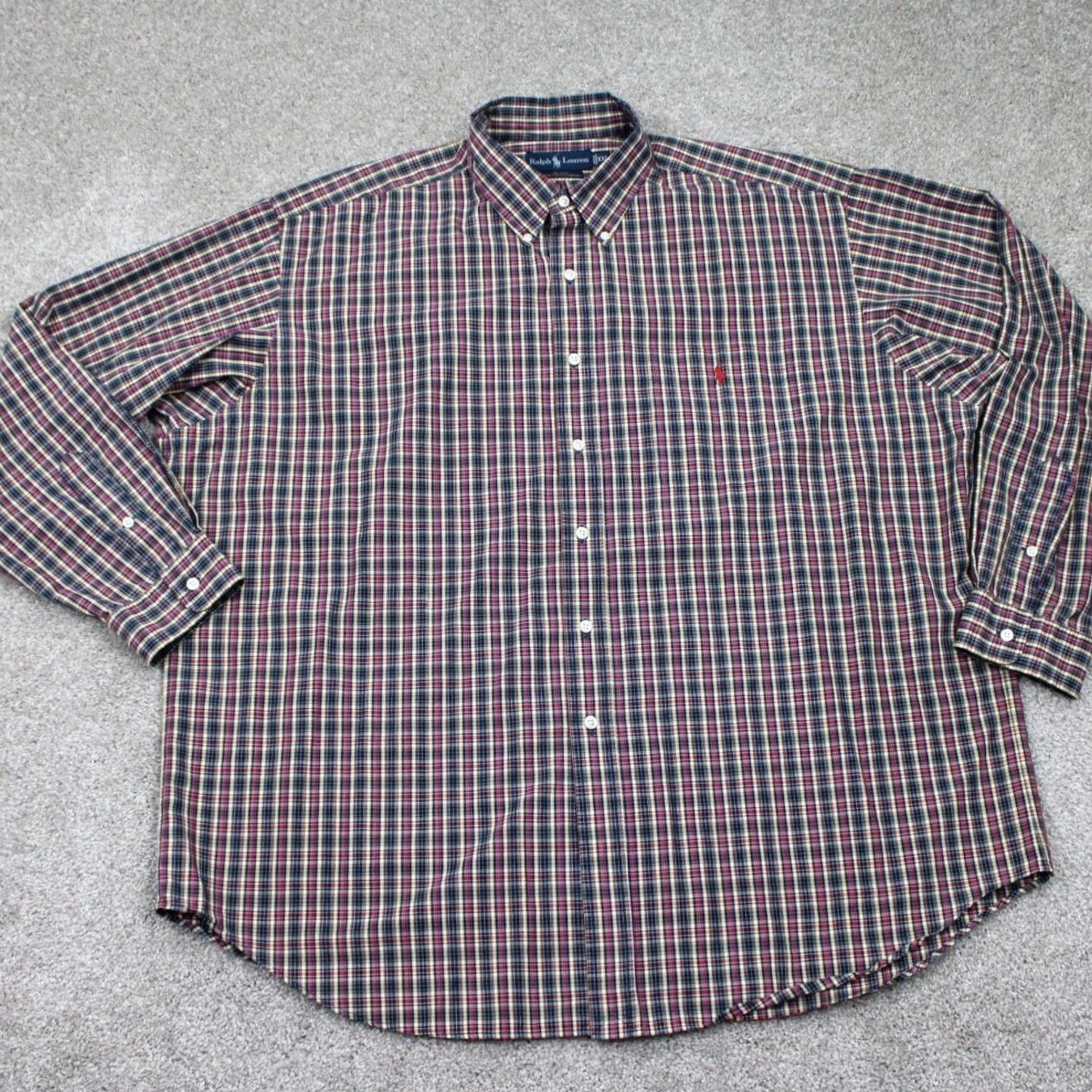 Ralph Lauren Ralph Lauren Button-Up Shirt Mens 2XL XXL Red/Blue/Yellow Check Cotton L/S Button-Down Casual, Formal, Workwear, Preppy Size US XXL / EU 58 / 5 - 2 Thumbnail