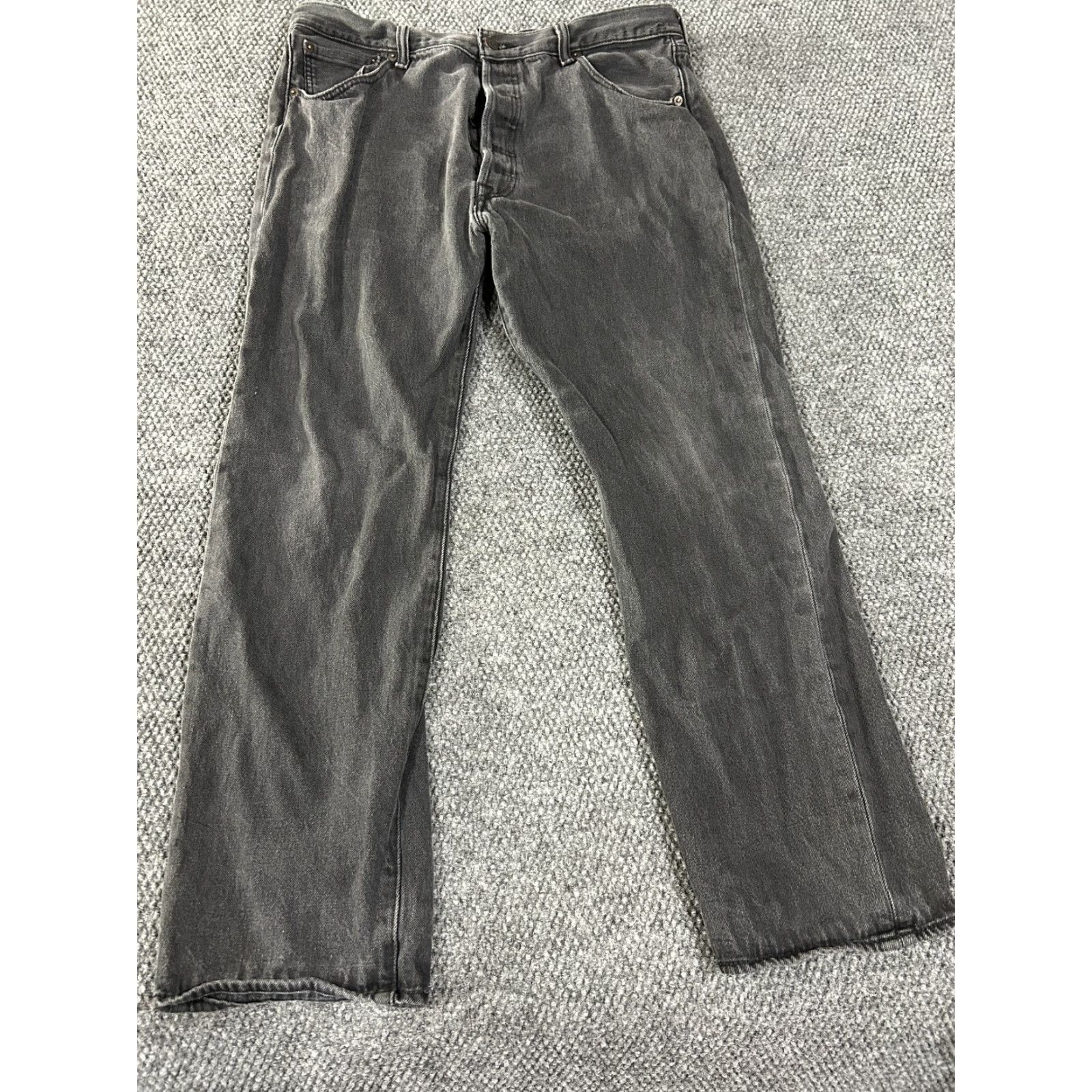 Levi's VINTAGE Levi's 501 Jeans Mens 36x29 Black Straight Button Fly Classic Denim Retro 90s - Levi's 501 Series Mens Jeans Size US 36 / EU 52 - 2 Thumbnail