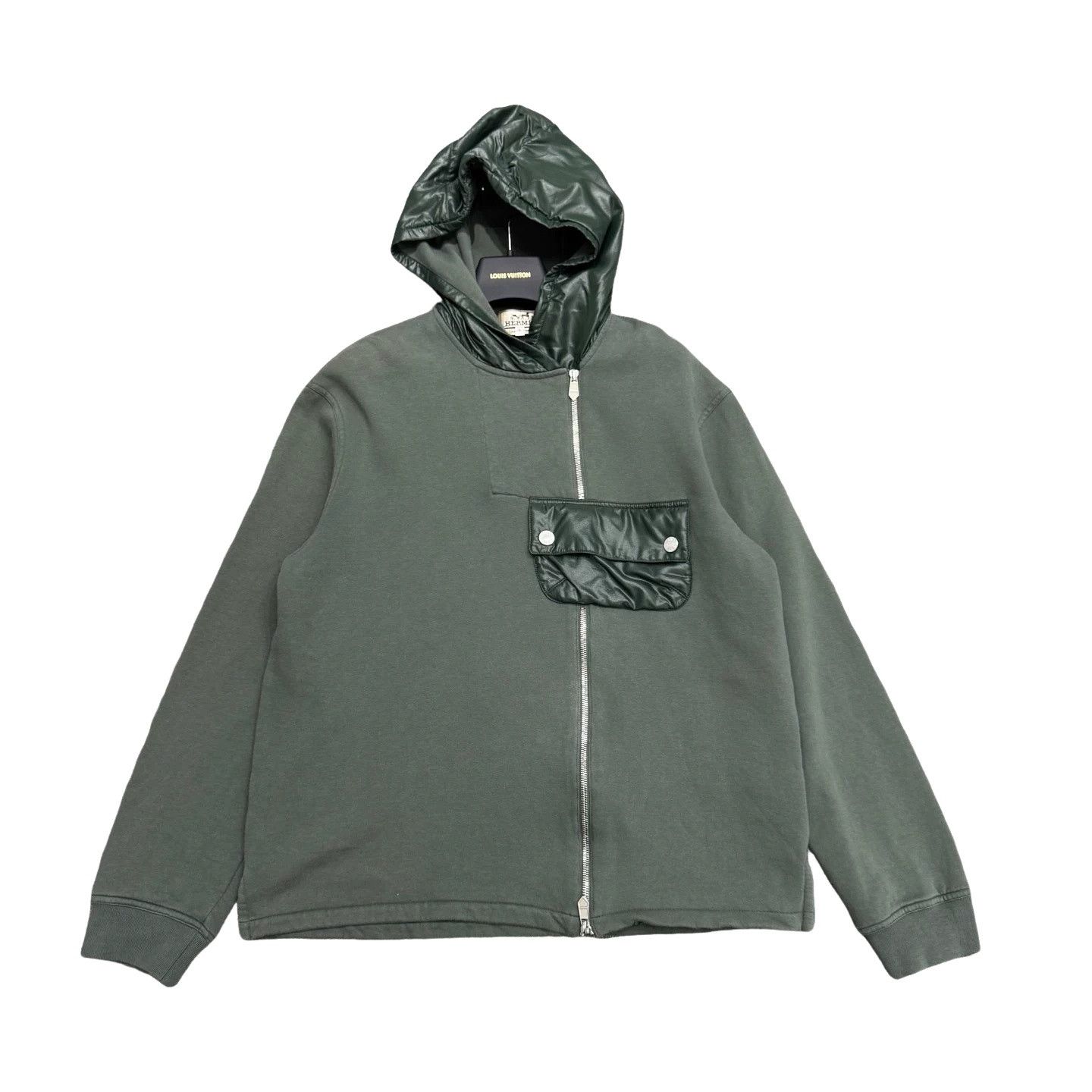 Hermes Hermès Green Pocket Hoodie Size L Size US L / EU 52-54 / 3 - 1 Thumbnail