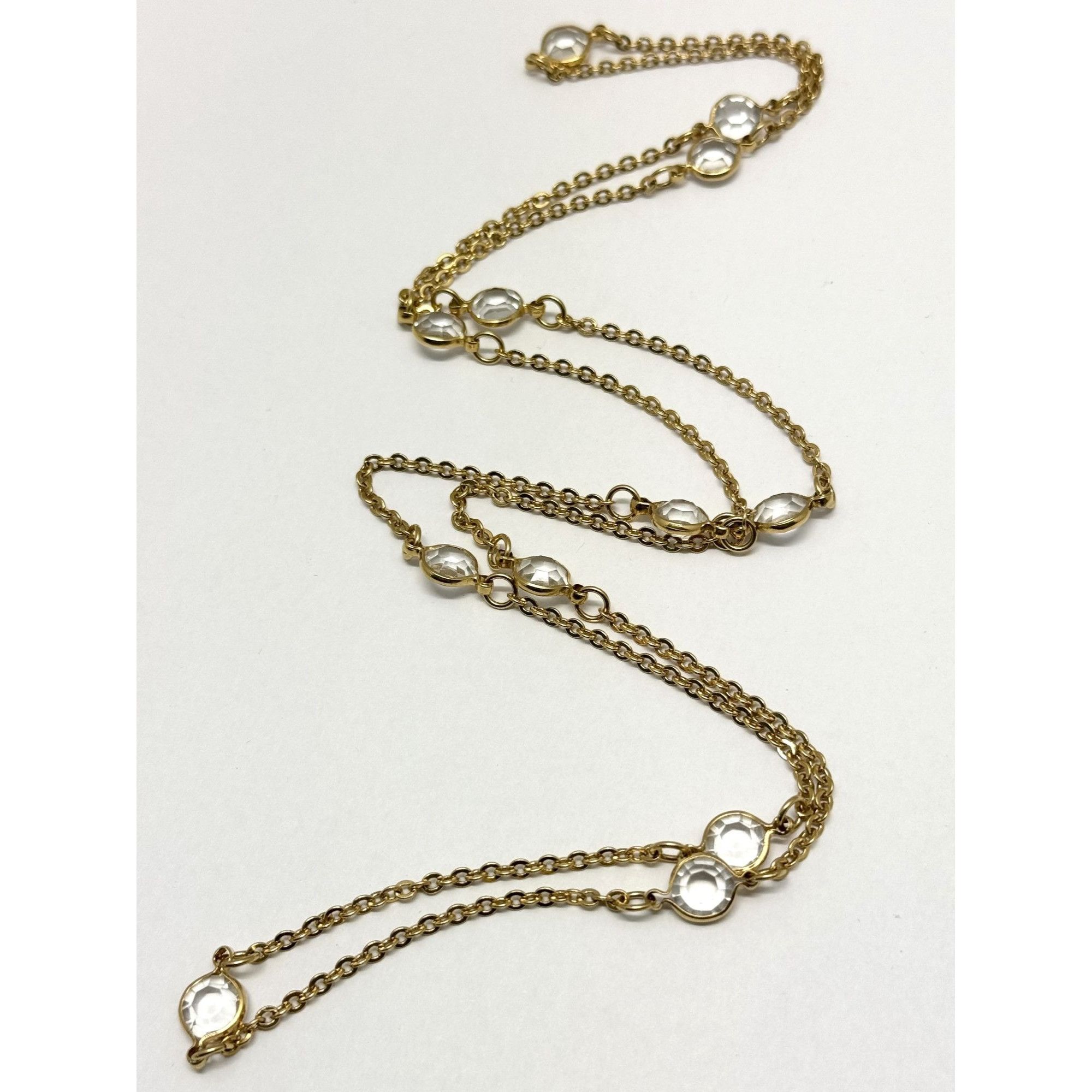 Vintage Vintage crystal gold chain necklace Size ONE SIZE - 1 Thumbnail