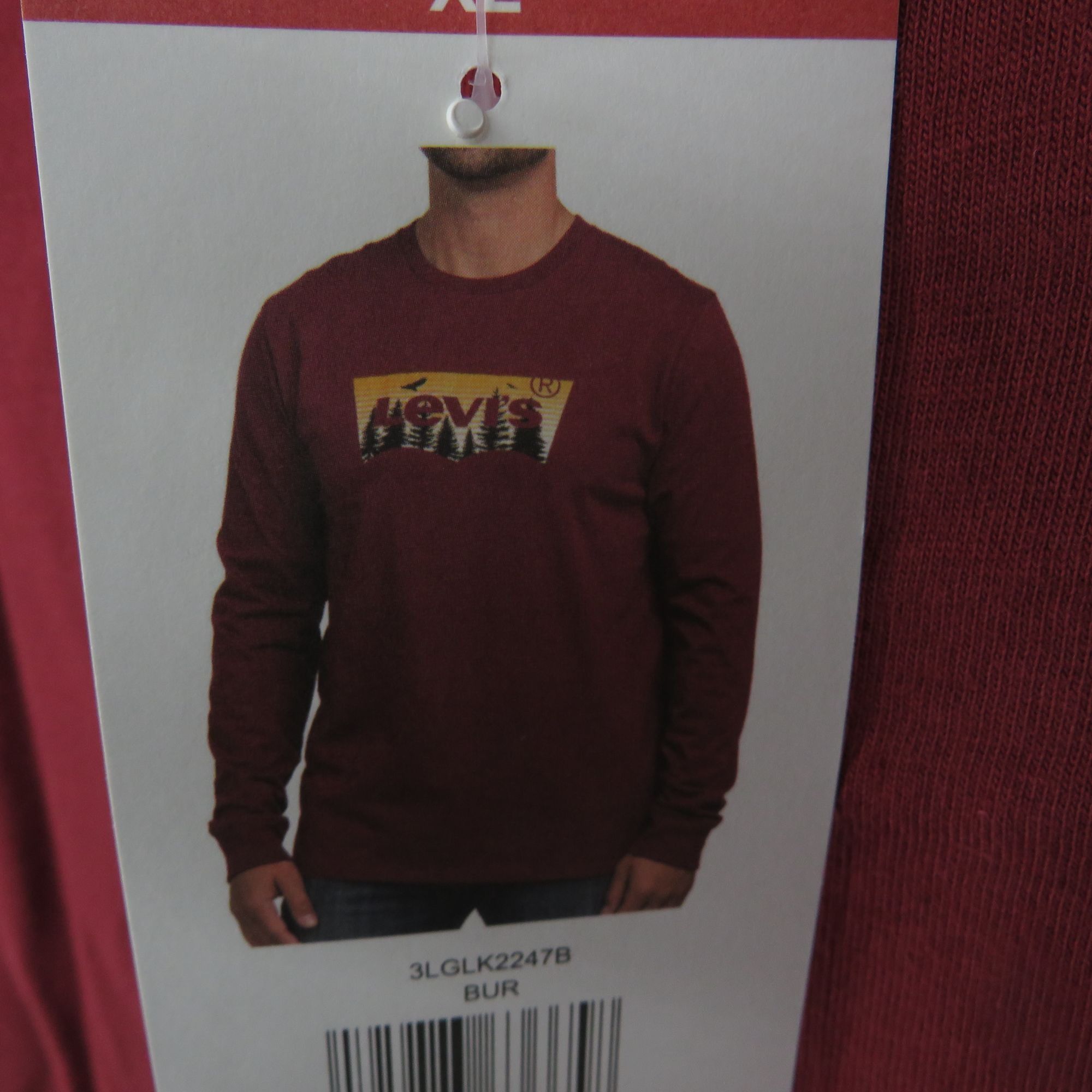 Levi's Levis Mens XXL Burgundy Long Sleeve Graphic Tee Crewneck Shi Size US XXL / EU 58 / 5 - 5 Thumbnail