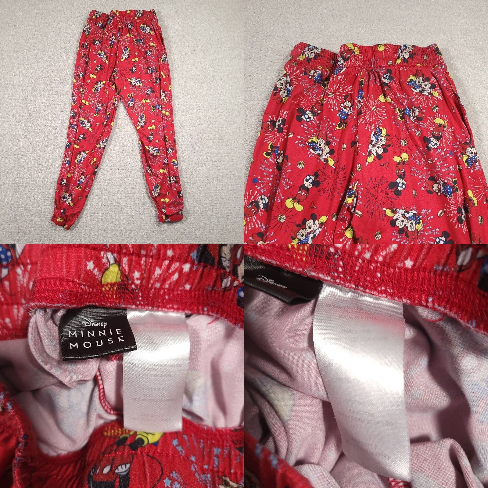 Disney VINTAGE? Disney Mickey Minnie Mouse Pajama Pants Fleece Red Women’s Size Small Size 28" / US 6 / IT 42 - 8 Thumbnail