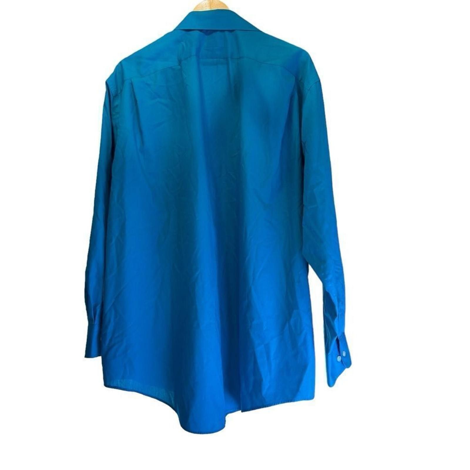 Lands' End Lands End Turquoise Wrinkle Free Broadcloth Shirt Size 18x35 Size US M / EU 48-50 / 2 - 9 Thumbnail