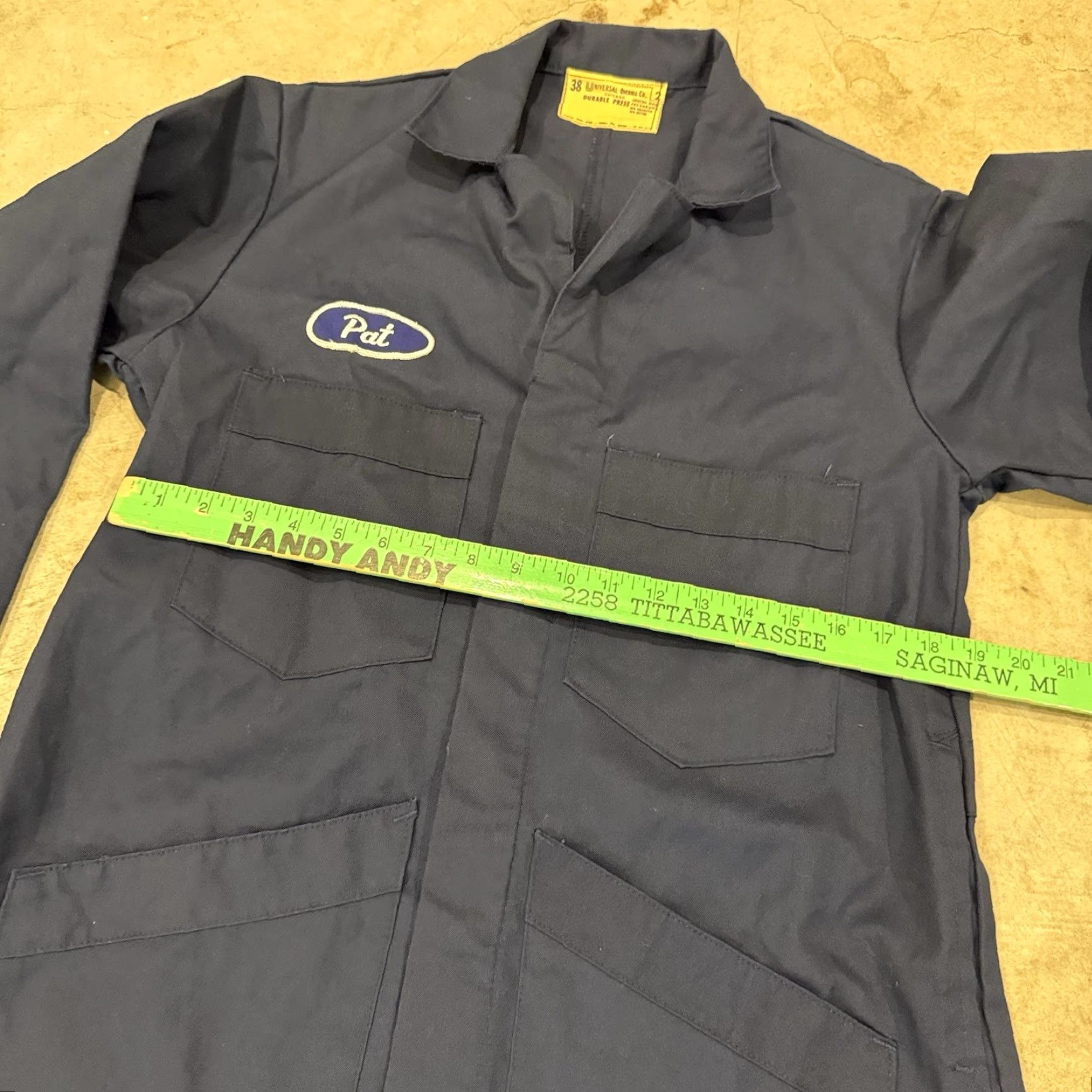 Vintage VINTAGE Buick Automobile Car Factory Durable Press Work Suit Overall Blue 38 Men Polyester 80s Size 38R - 6 Thumbnail