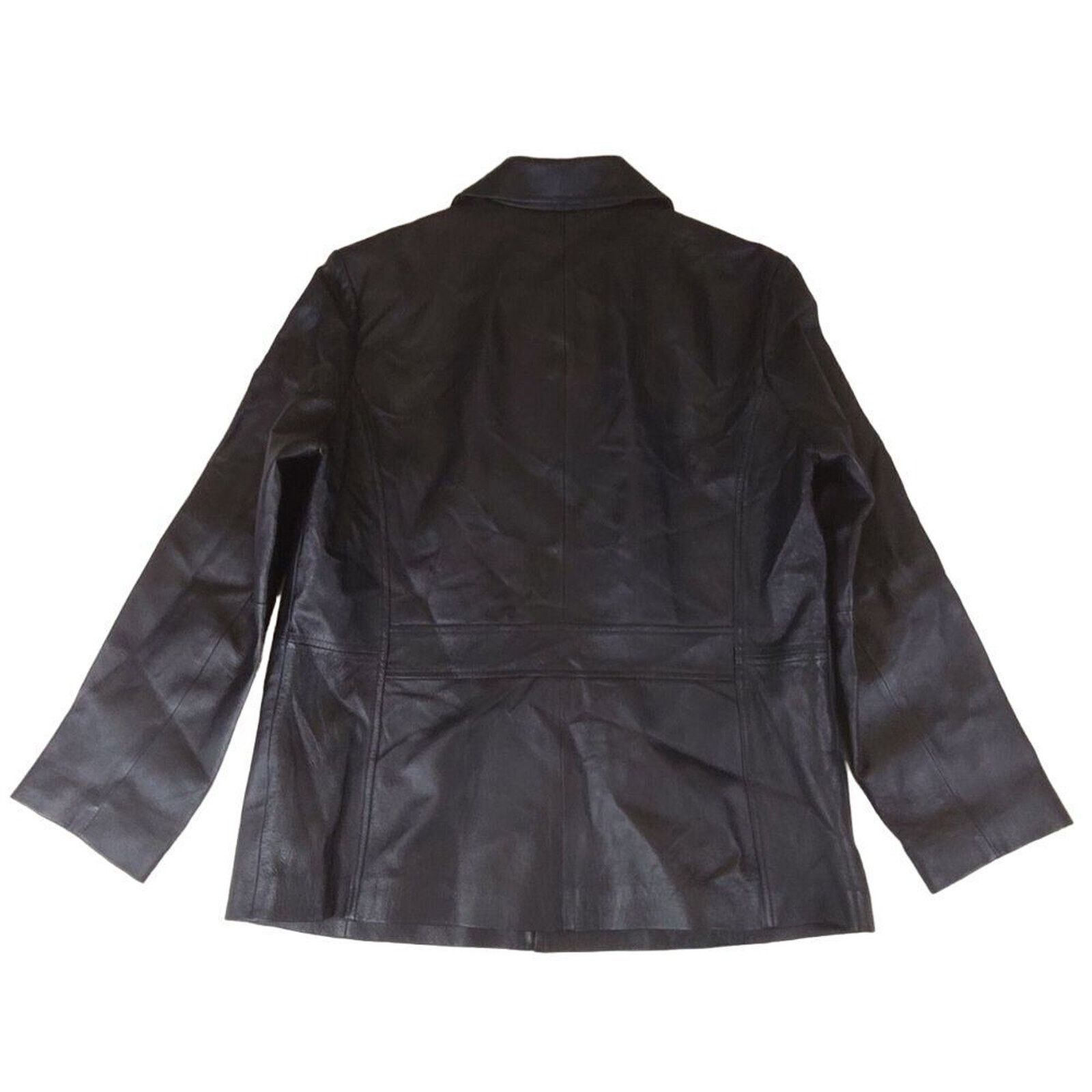 Leather B By BERNARDO Genuine Leather Jacket Womens Sz Large Black Size L / US 10 / IT 46 - 2 Thumbnail