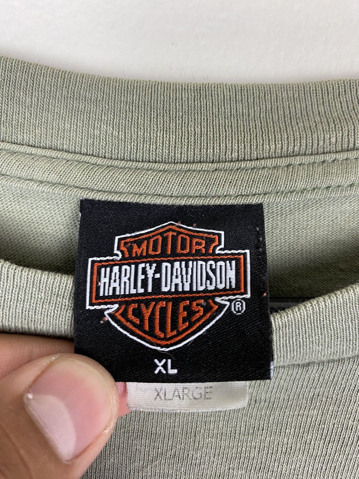 Harley Davidson × Vintage Vintage Hollywood Harley Davidson 2000 Rare T shirt olive Size US XL / EU 56 / 4 - 5 Thumbnail