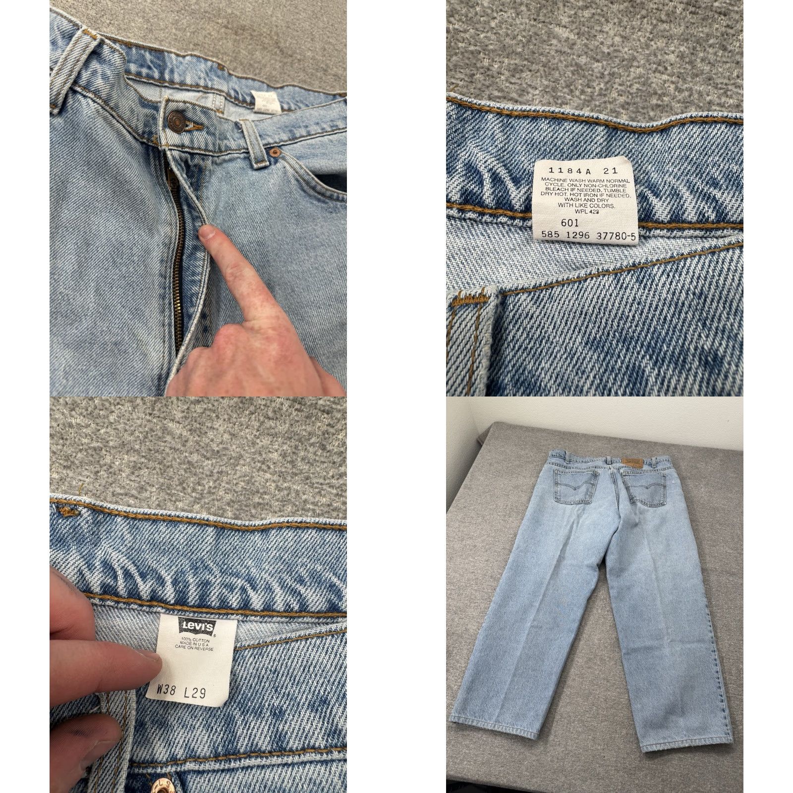 Levi's VINTAGE Levi's 505 Relaxed Fit Straight Leg Jeans 36x25 Light Wash Blue Denim Men Regular 90s 5-Pocket Size US 36 / EU 52 - 8 Thumbnail