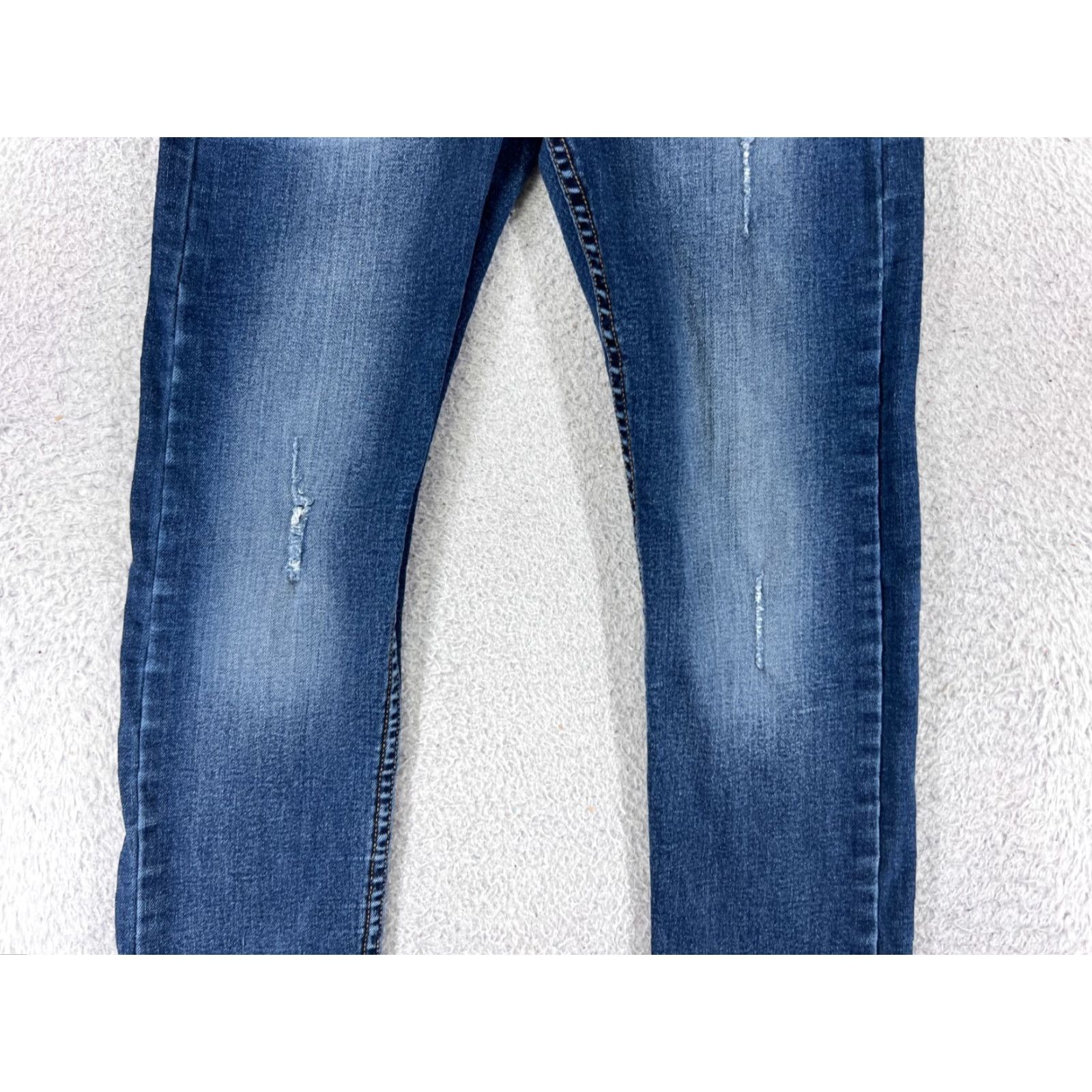 Calvin Klein Calvin Klein Jeans Women Blue Denim Straight Leg 26x30 Distressed 5-Pocket Regular Waist Cotton Blend Jeans Size 26" / US 2 / IT 38 - 3 Thumbnail