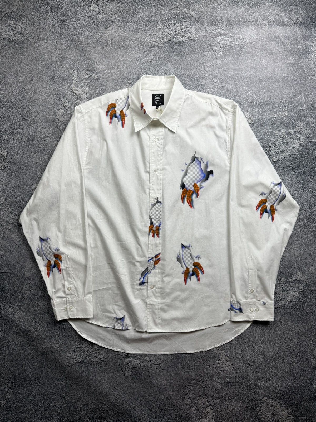 Brain Dead Brain Dead Multi Print Very Rare Claw Button Up shirt Size US XXL / EU 58 / 5 - 1 Thumbnail