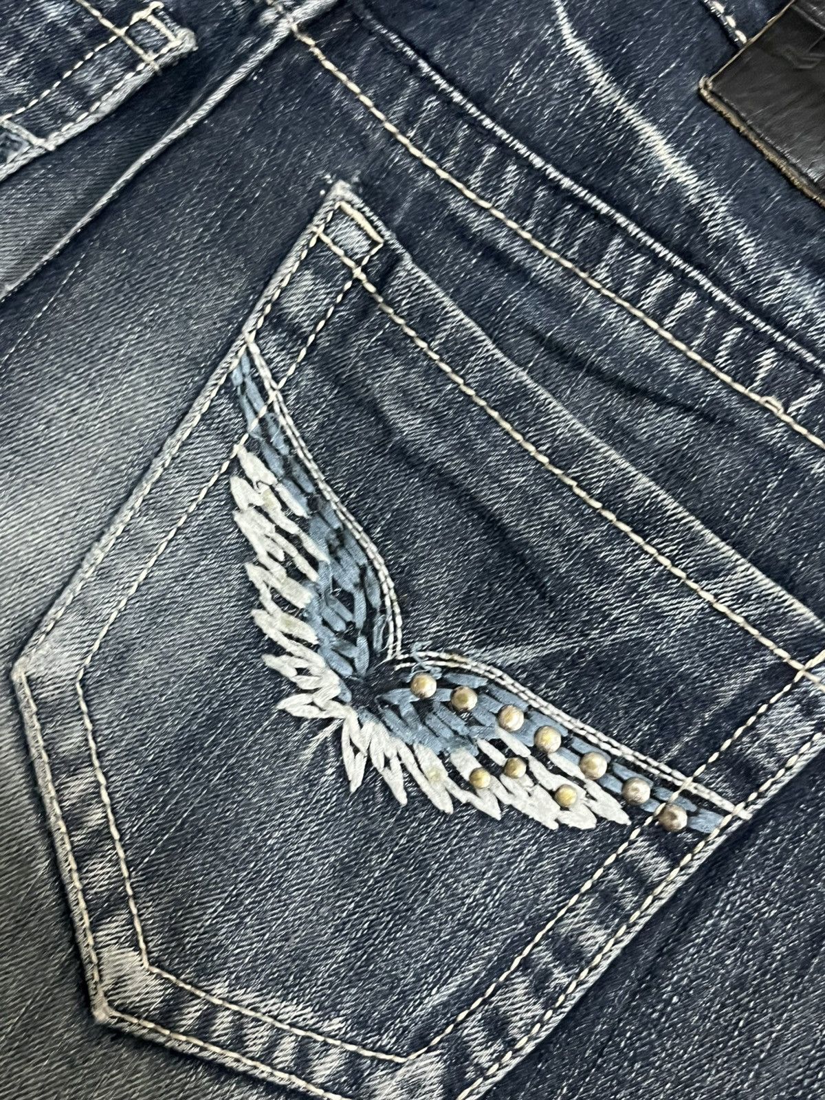 Japanese Brand Vintage J.Daniel Blue Faded Washed Distressed Straight Jeans Size US 31 - 9 Thumbnail