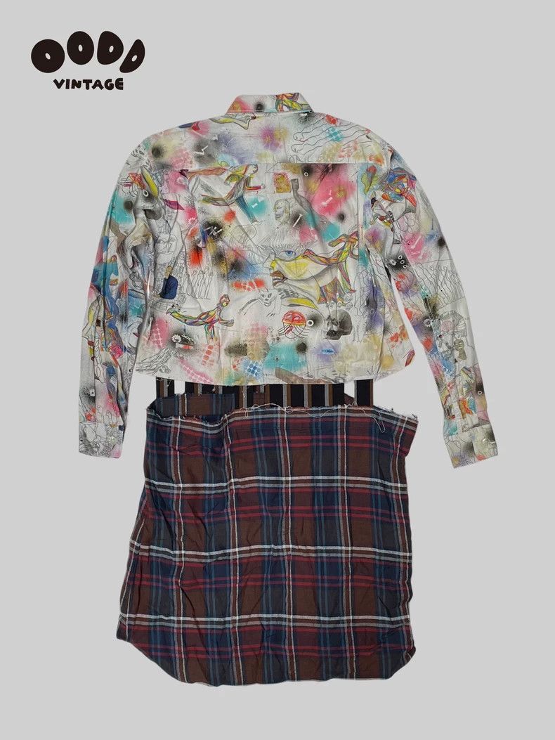 Comme des Garcons Comme des Garcons 16AW Long Graffiti Patchwork Shirt Dress Size XS / US 0-2 / IT 36-38 - 2 Thumbnail