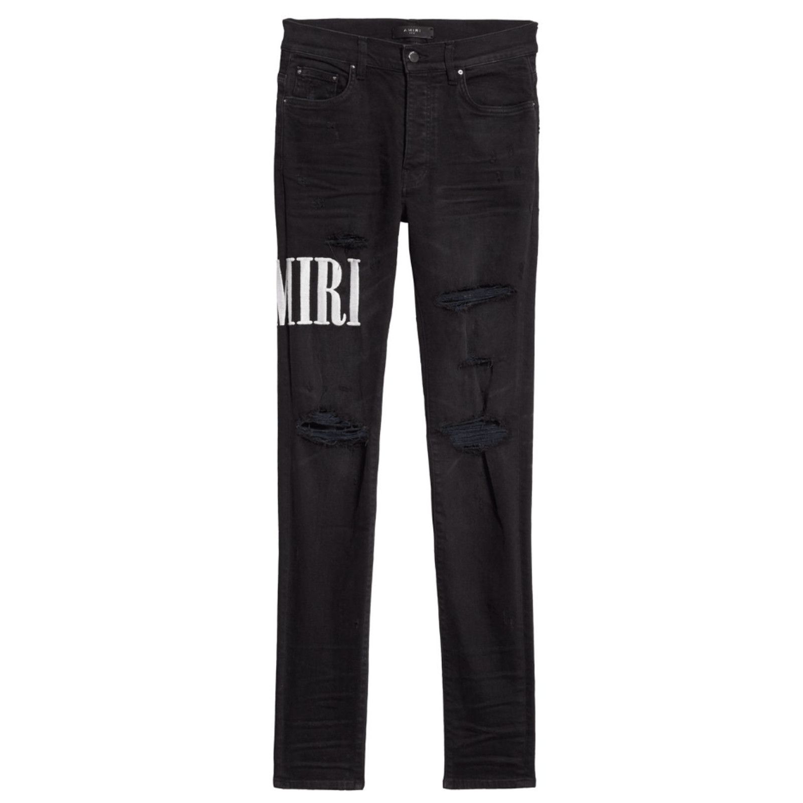 image of Amiri Embroidered Side Logo Jeans Aged Black, Men's (Size 36)