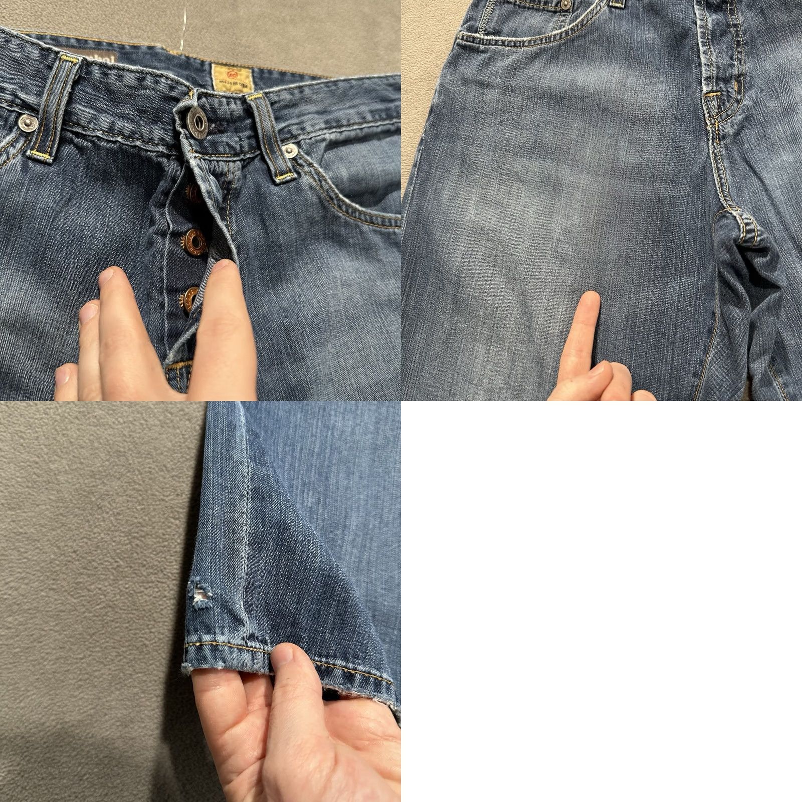 Vintage AG Adriano Goldschmied Jean Men 31x34 (30x34) Straight Denim - Soft Fit Size US 31 - 11 Thumbnail