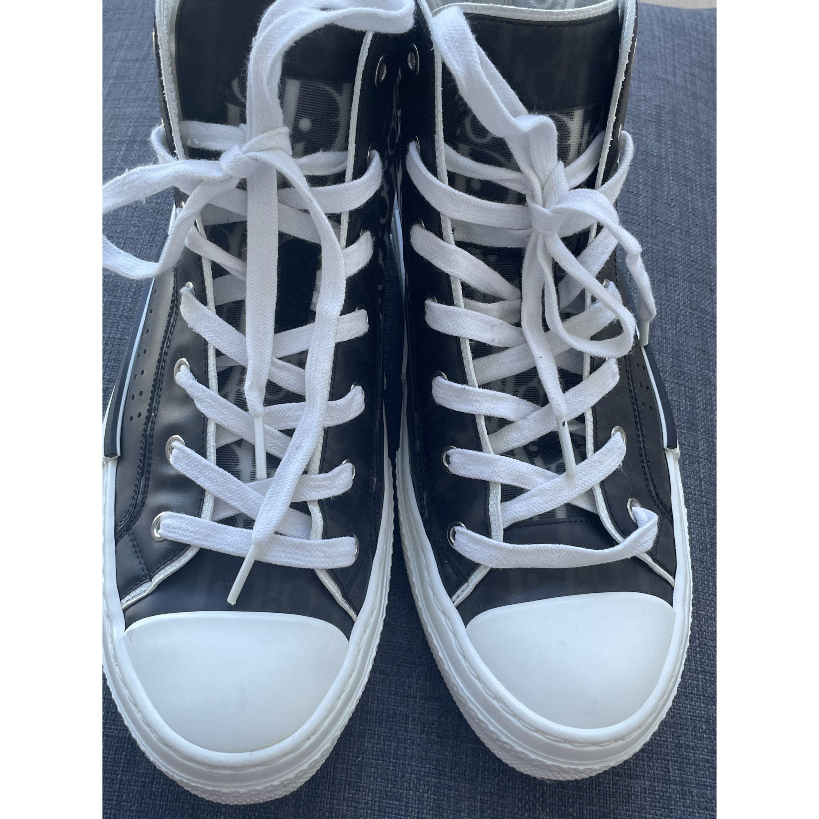 Dior Dior Mens B23 Black & White Oblique High-Top Sneakers Size 4 Size US 8.5 / EU 41-42 - 1 Thumbnail