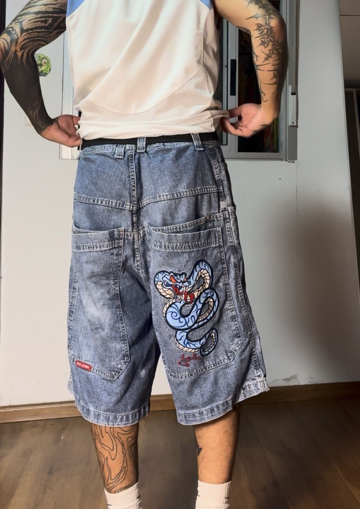 JNCO Vintage JNCO Snake Baggy Jorts — Size 38 (RARE SIZE) Size US 38 / EU 54 - 15 Thumbnail