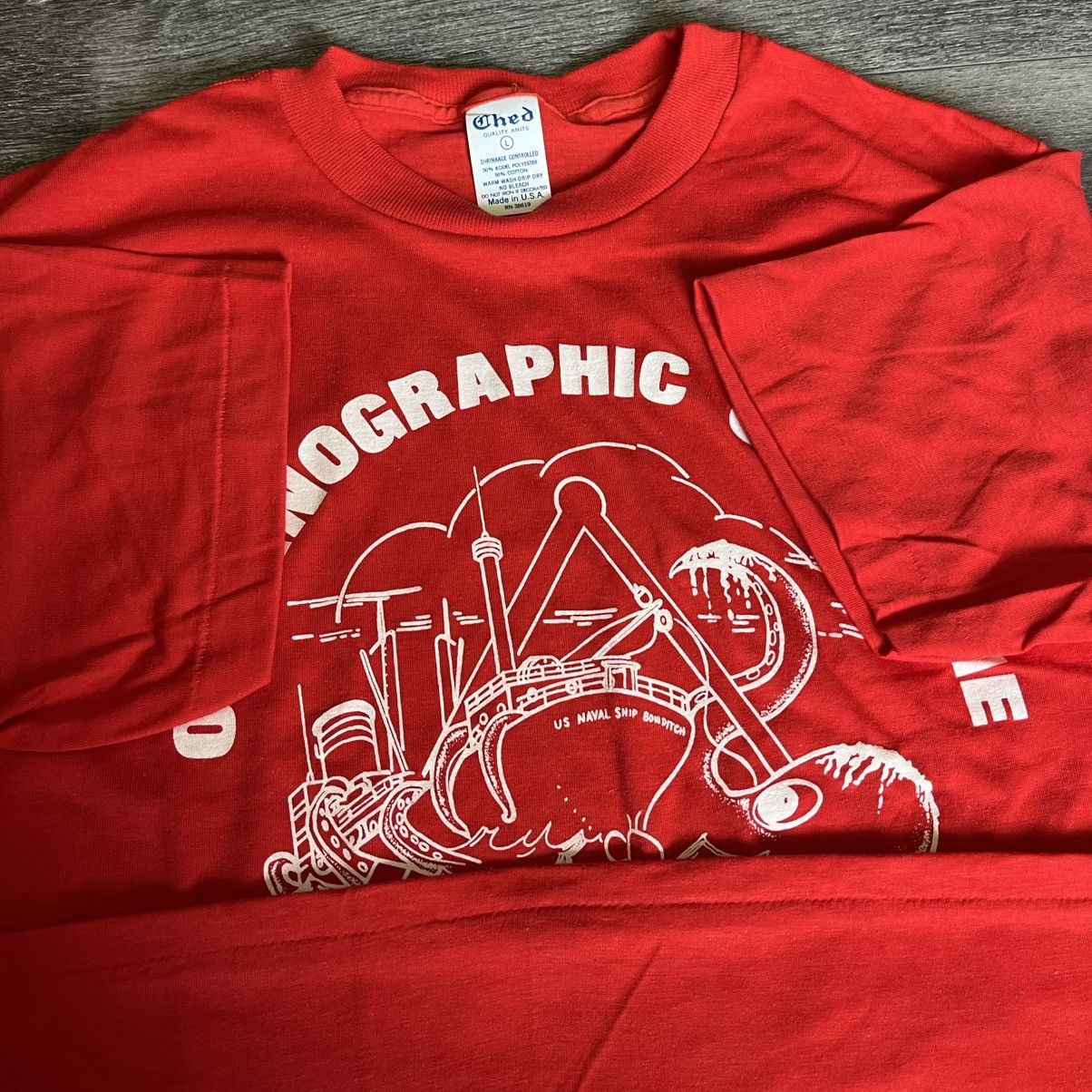 Vintage Vintage 1980s Bermuda Triangle Surveyed and Survived T Shirt Size US M / EU 48-50 / 2 - 4 Thumbnail
