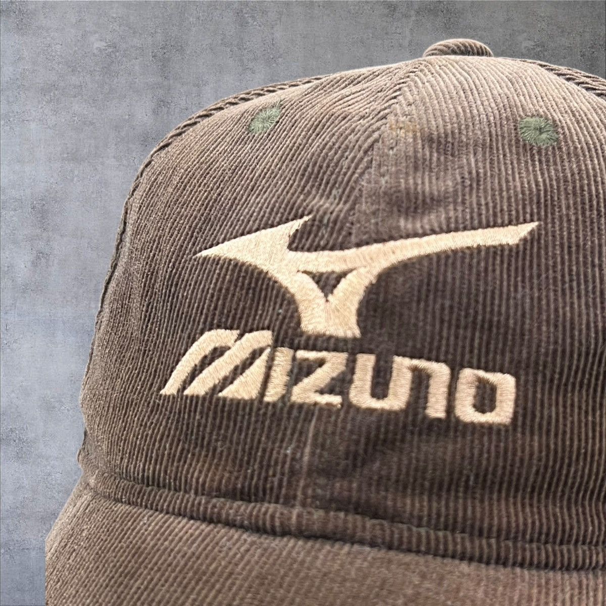 Mizuno 🔥Vtg Mizuno Brown Corduroy Cap Big Spellout Logo Strapback Size ONE SIZE - 5 Thumbnail