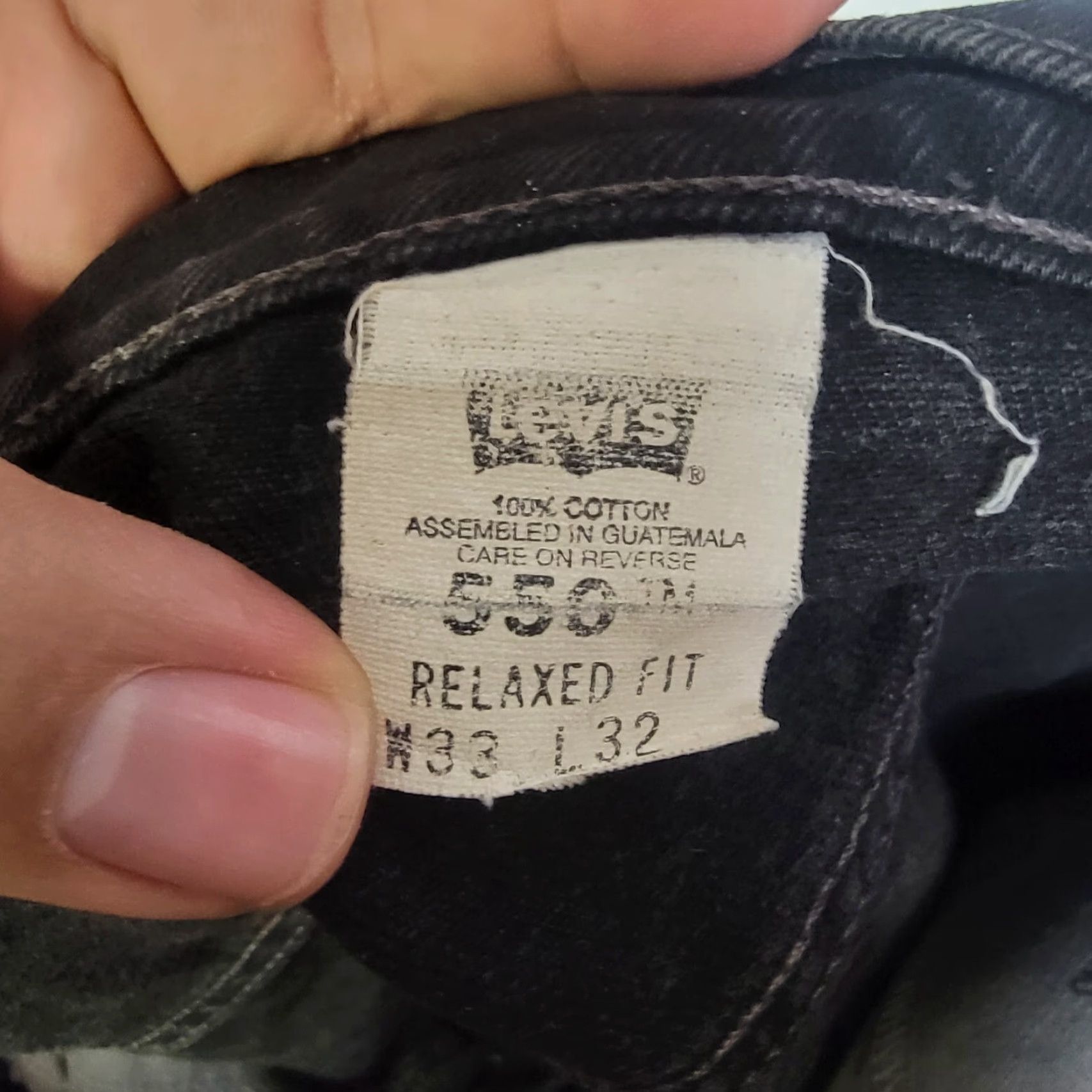 Levi's VINTAGE Levi’s 550 Jeans Relaxed Fit Black Size 33x32 Made In USA Men 90s USA Levi’s 550 Jeans Black Relaxed Fit 33x32 Men Size US 33 - 2 Thumbnail