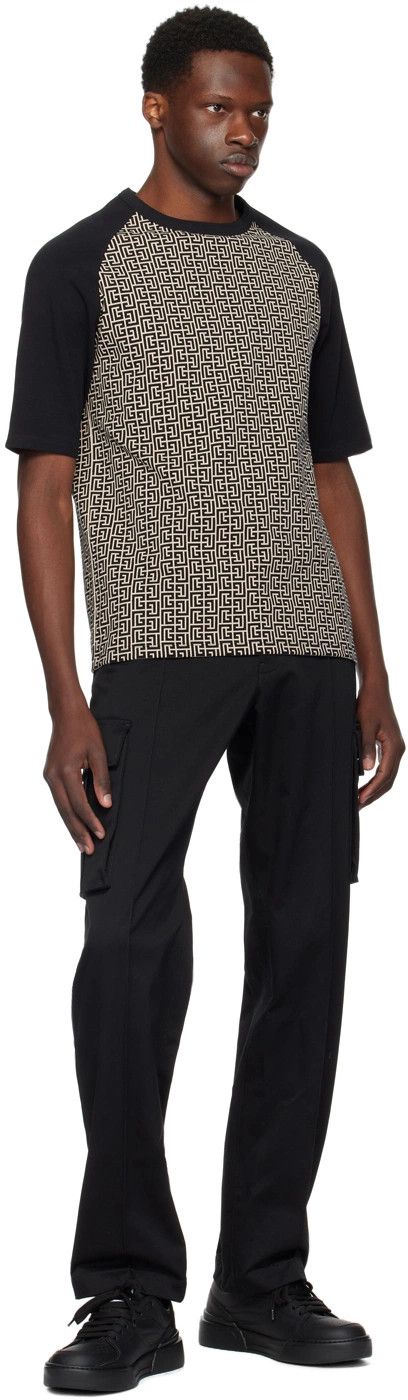 Balmain o1s1wg110125 T-Shirt in White Black Size US L / EU 52-54 / 3 - 3 Thumbnail