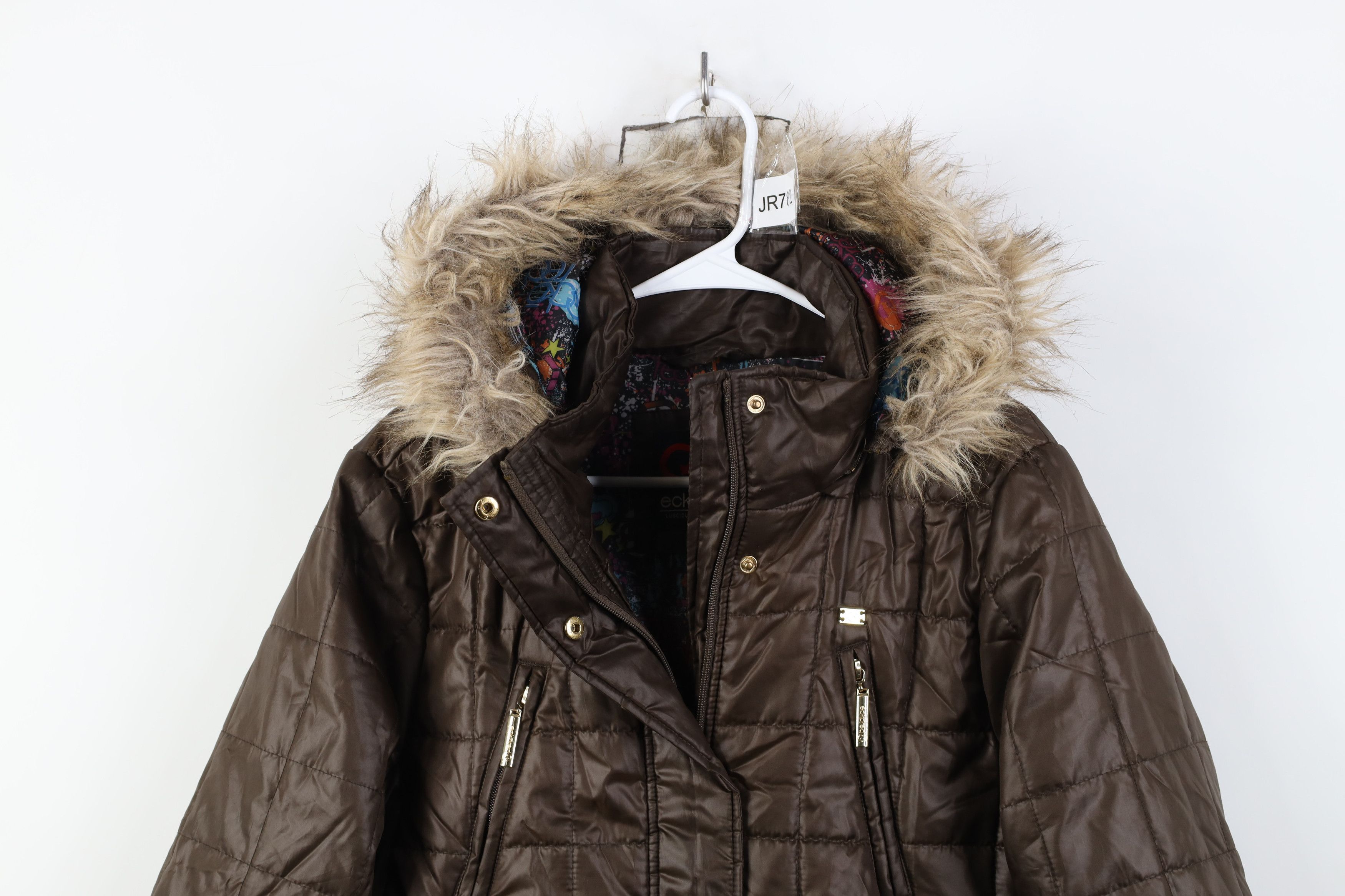 Vintage Vintage Y2K Ecko Faux Fur Trim Quilted Hooded Puffer Jacket Size L / US 10 / IT 46 - 2 Thumbnail