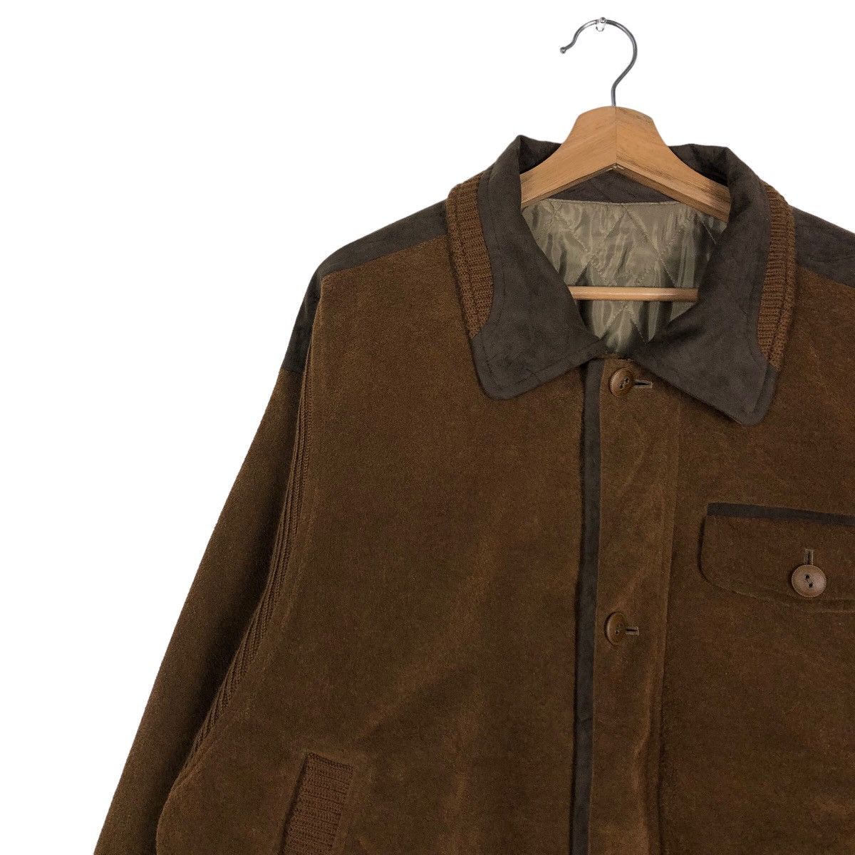 Japanese Brand 🔥Vintage Herringbone Wool Bomber Jacket Mountain Top Tokyo Size US L / EU 52-54 / 3 - 7 Thumbnail