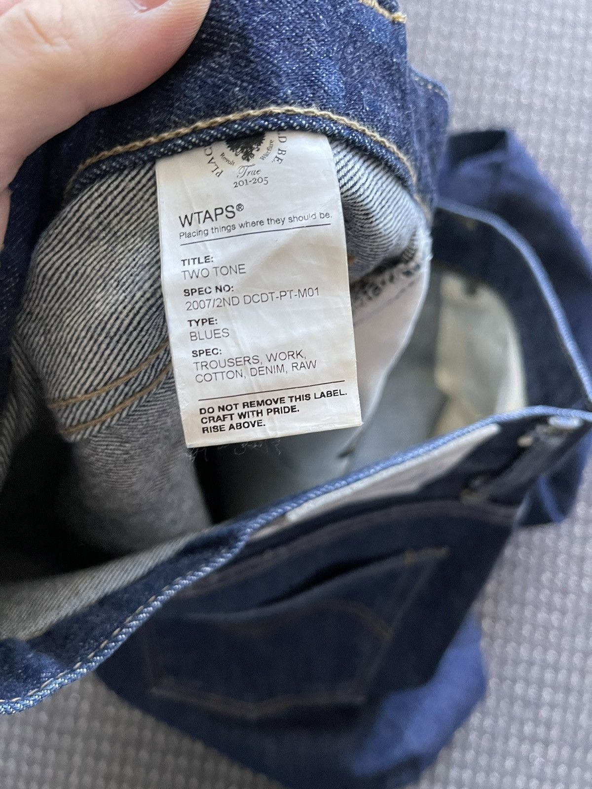 Wtaps 07AW OG Trash Non-Wash Denim Size US 35 - 5 Thumbnail