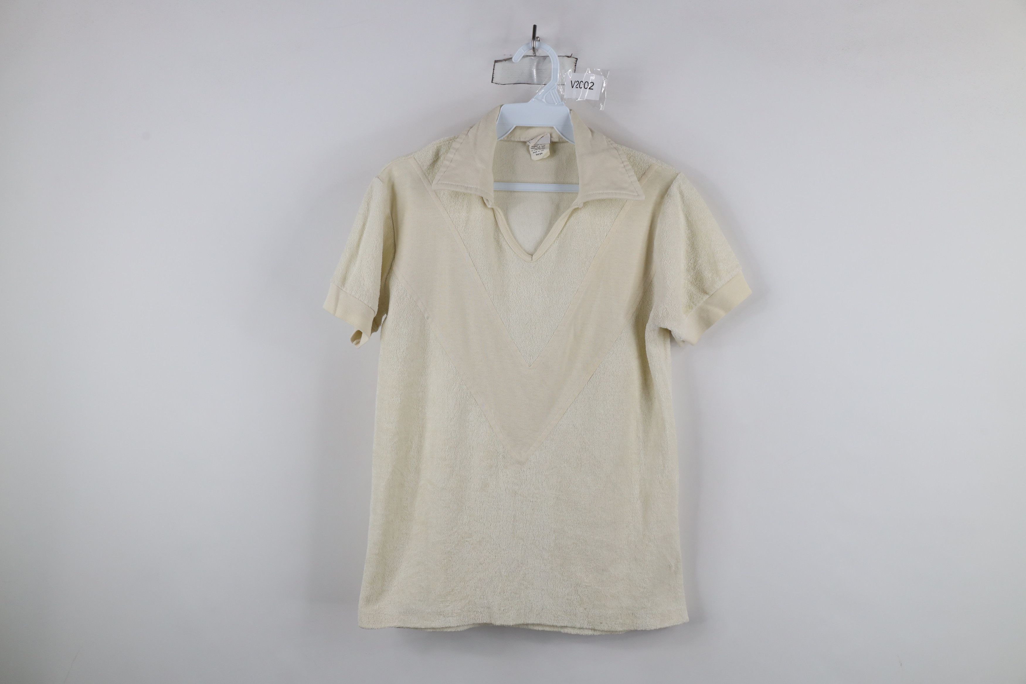 Vintage Vintage 70s Streetwear Terry Cloth Collared Polo Shirt USA Size L / US 10 / IT 46 - 1 Thumbnail