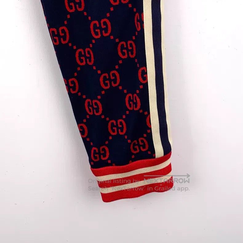 Gucci Gucci Size S Dark blue logo jacquad full printed cotton cas Size 42" / US 20 - 5 Thumbnail
