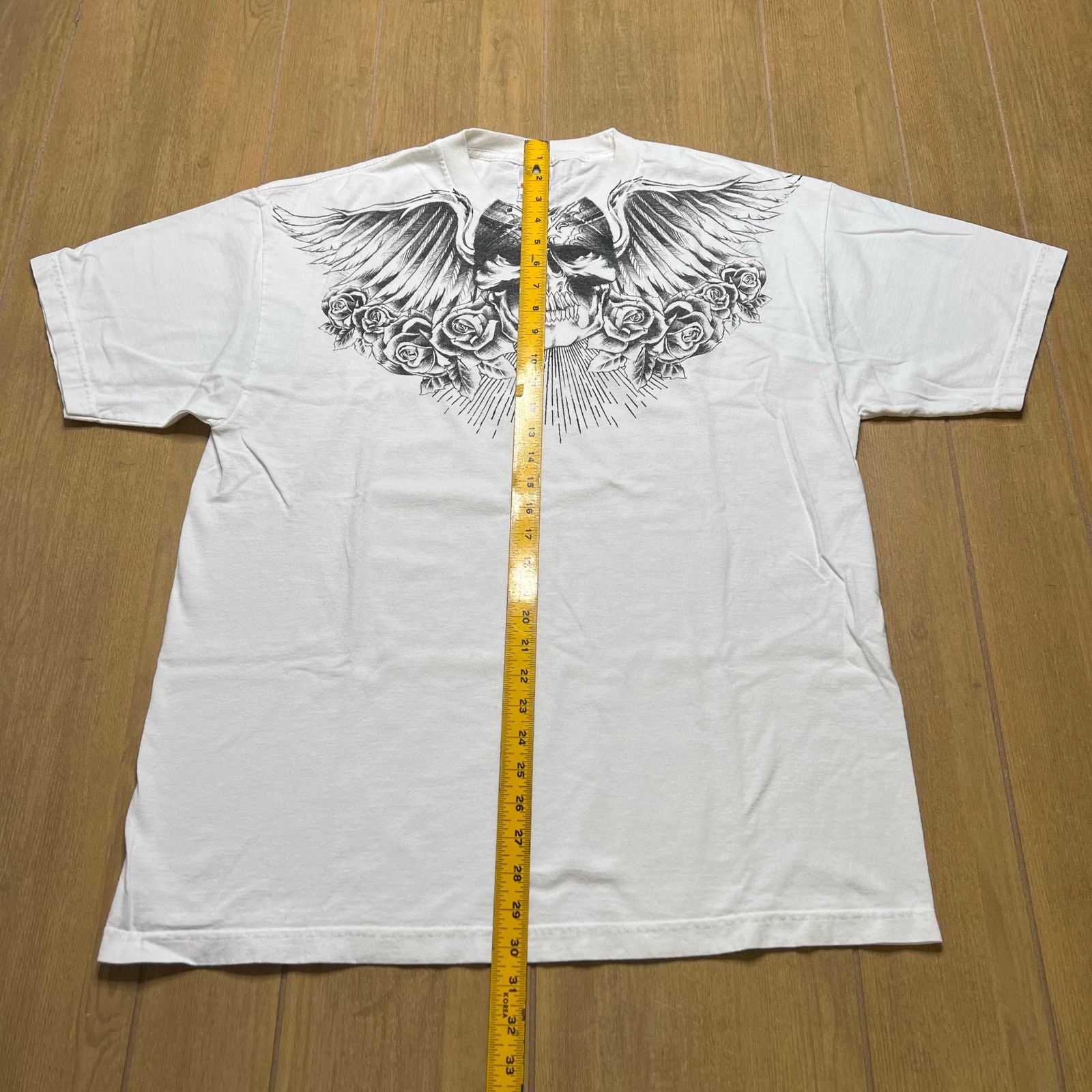Vintage Skull Wings Graphic T Shirt XL White Biker Gothic Y2K Size US XL / EU 56 / 4 - 5 Thumbnail