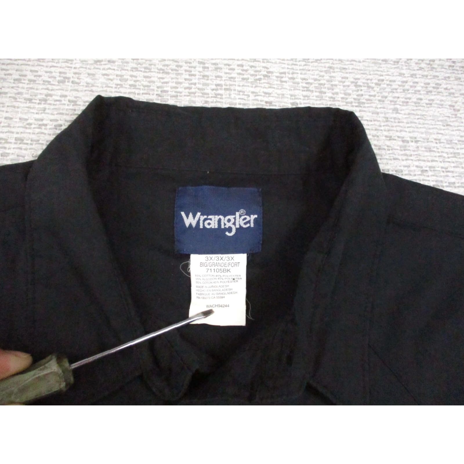 Wrangler VINTAGE Wrangler Shirt Mens 3XL Black Western Snap Button Team BBQ Logo Long Sleeve Size US XXL / EU 58 / 5 - 6 Thumbnail