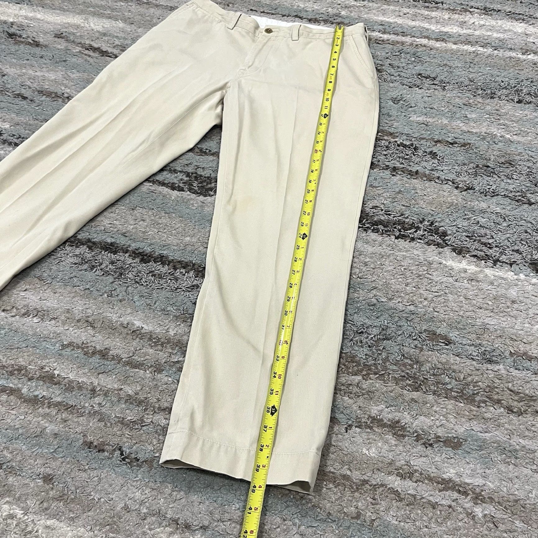 Polo Ralph Lauren Polo Ralph Lauren Pants Chino Flat Front Mens 34x32 Khaki Cotton Pony On Back Size US S / EU 44-46 / 1 - 6 Thumbnail