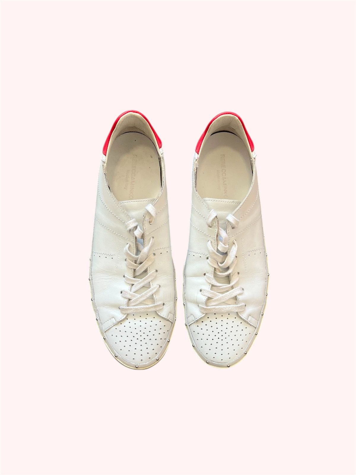 Rebecca Minkoff White Leather Low Top Sneakers Size US 11 / IT 41 - 3 Thumbnail