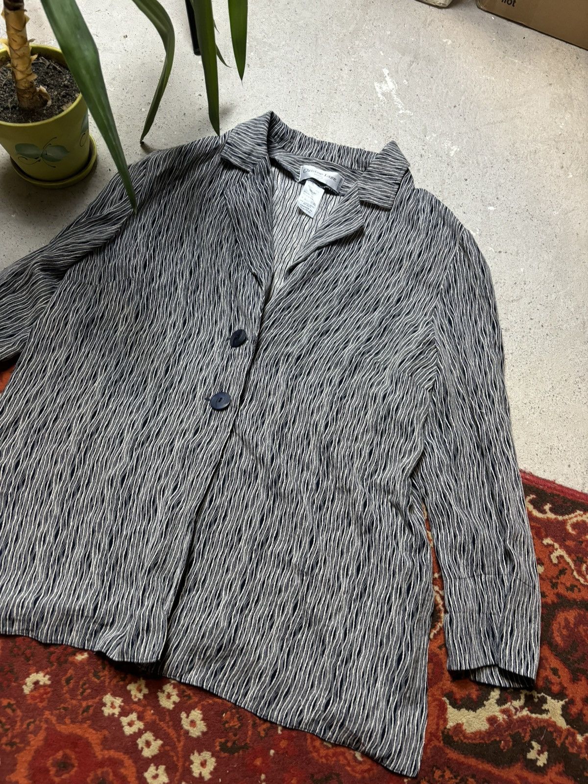 Designer × Vintage Vintage Christine Laure France Button Front Tunic Jacket Size L / US 10 / IT 46 - 2 Thumbnail