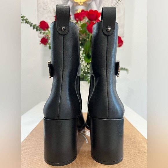 CHRISTIAN LOUBOUTIN Leather CL Buckle Red Sole Chelsea Boots